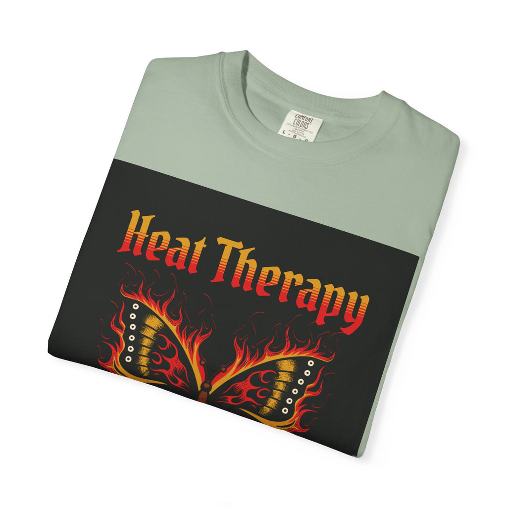Heat Therapy Butterfly T-Shirt — Retro Floral Sunflower Design