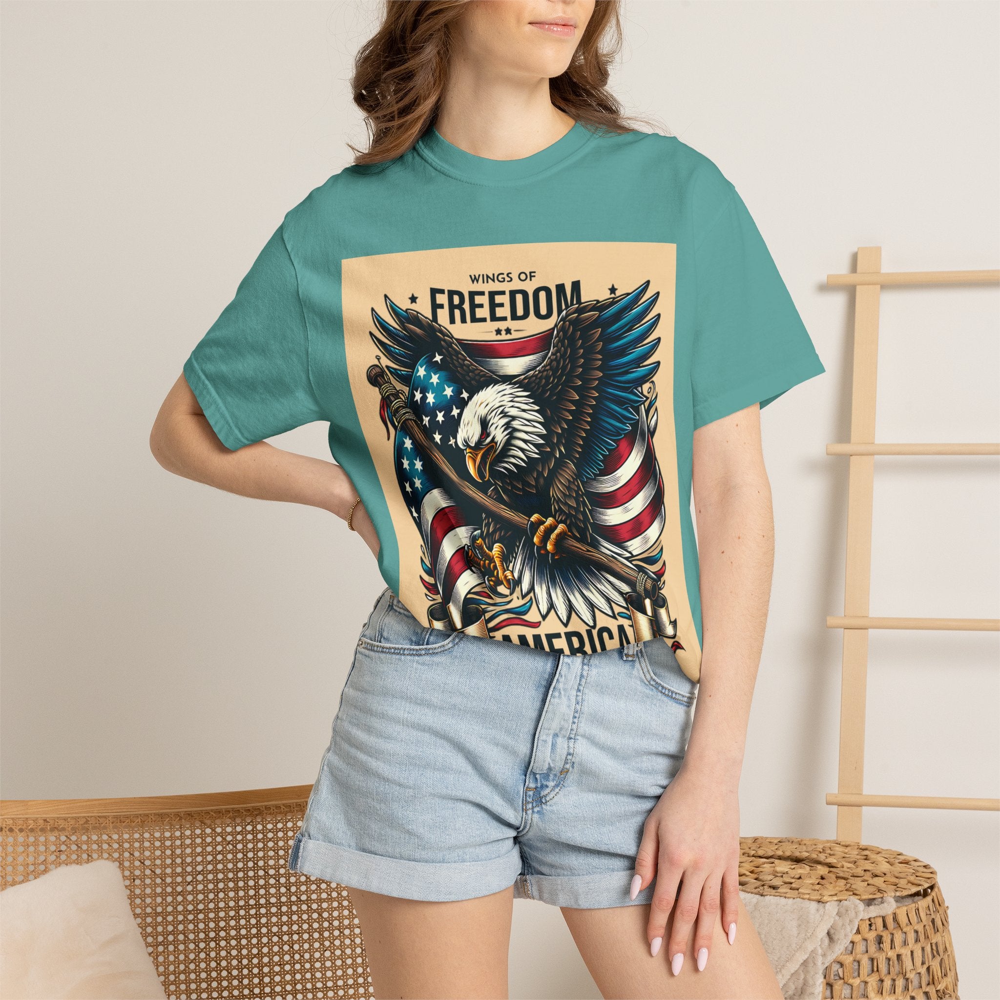 Freedom Eagle T-Shirt — Wings of America Patriotic Graphic Tee