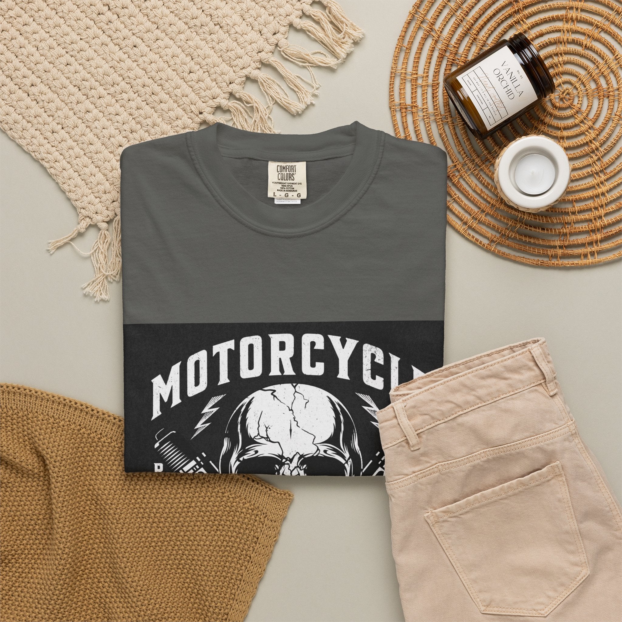 Motorcycle Skull Tee — "Legendary Riders" Vintage Biker Graphic T-Shirt