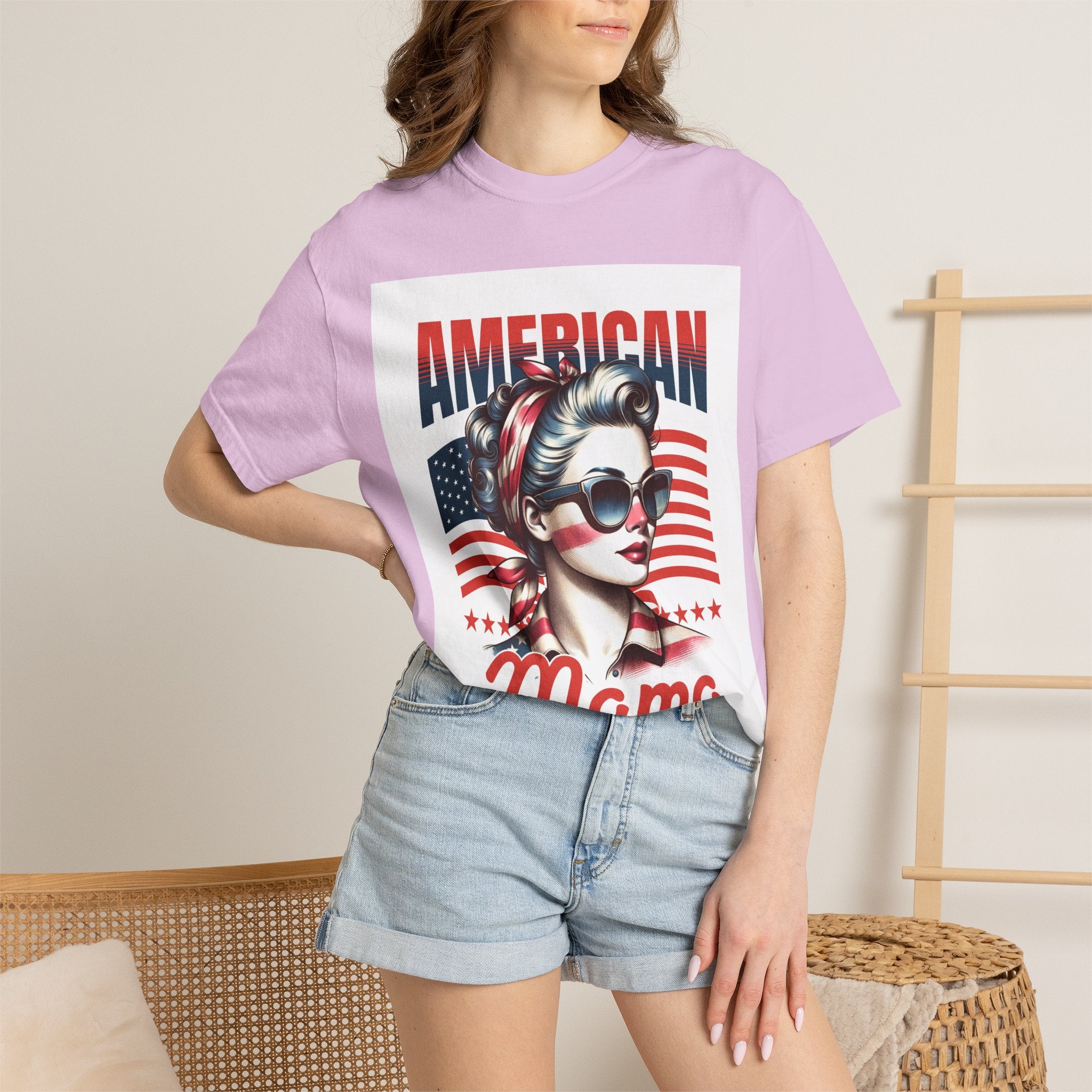 American Mama T‑Shirt — Vintage Patriotic Mom Tee