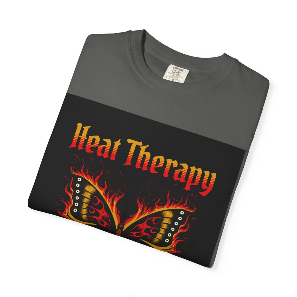 Heat Therapy Butterfly T-Shirt — Retro Floral Sunflower Design
