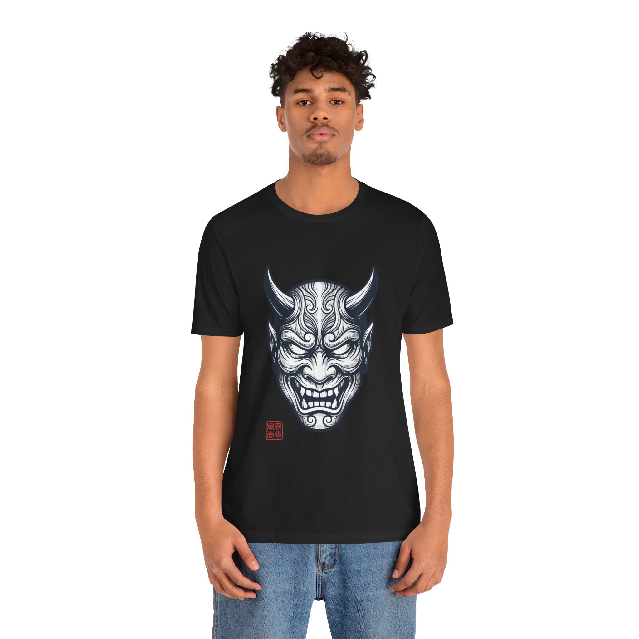 Demon Hannya Mask T‑Shirt — Japanese Oni Tattoo Graphic Tee