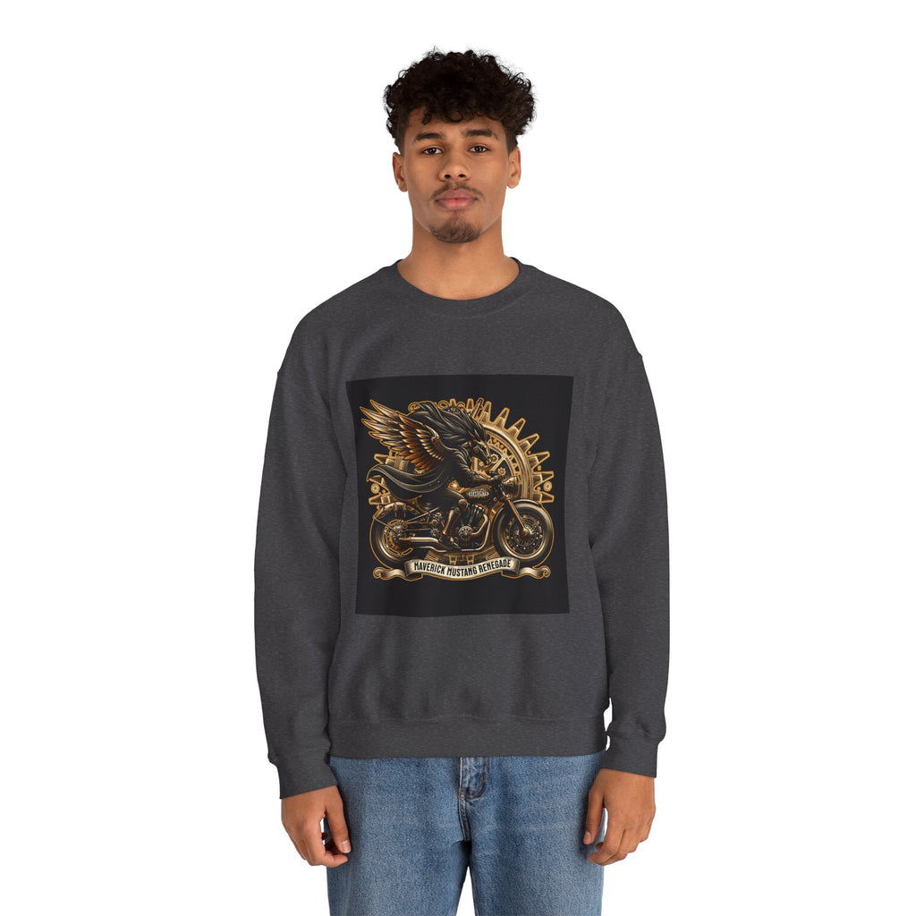 Motorcycle Eagle Crewneck Sweatshirt – "Liberty Rider" Vintage Biker Graphic