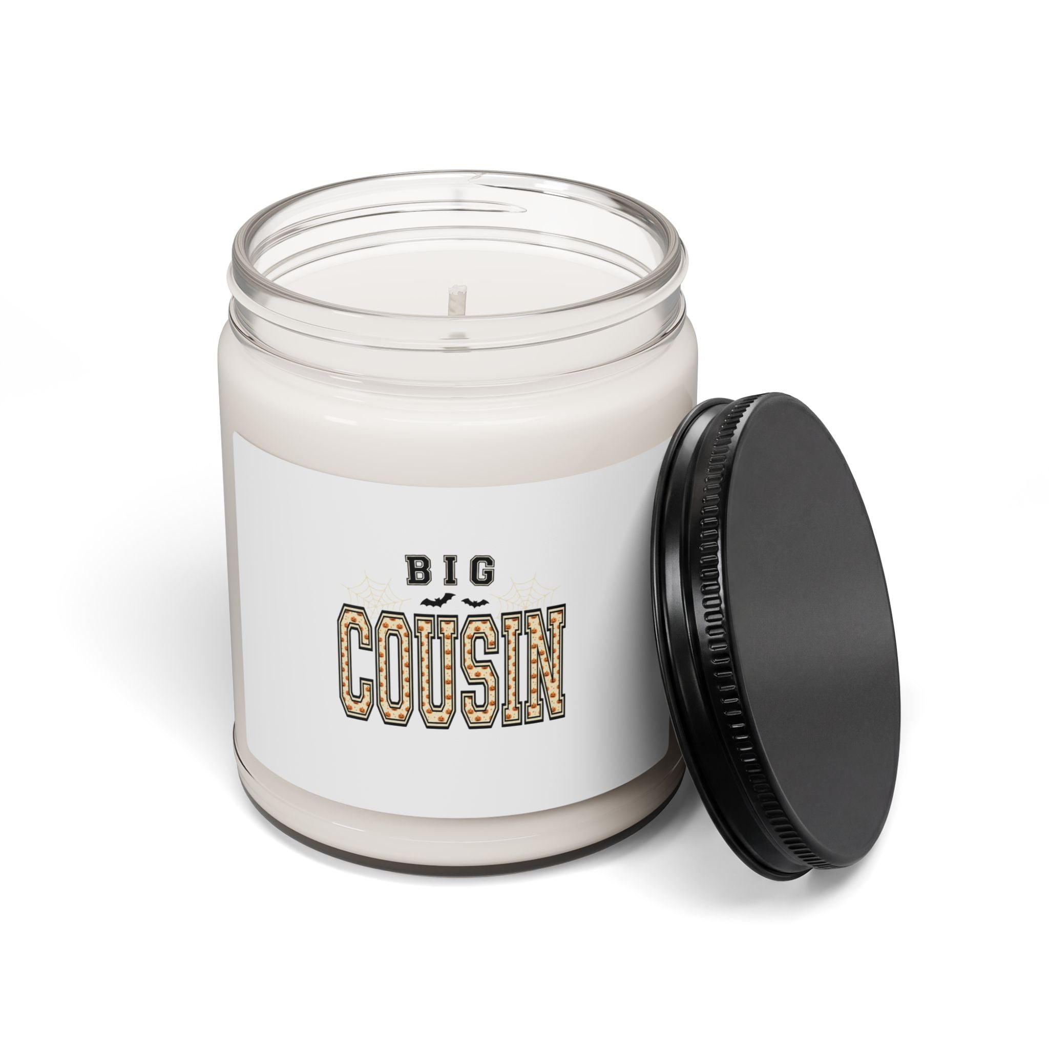 Big Cousin Candle, Halloween family name candle | spooky letters soy jar