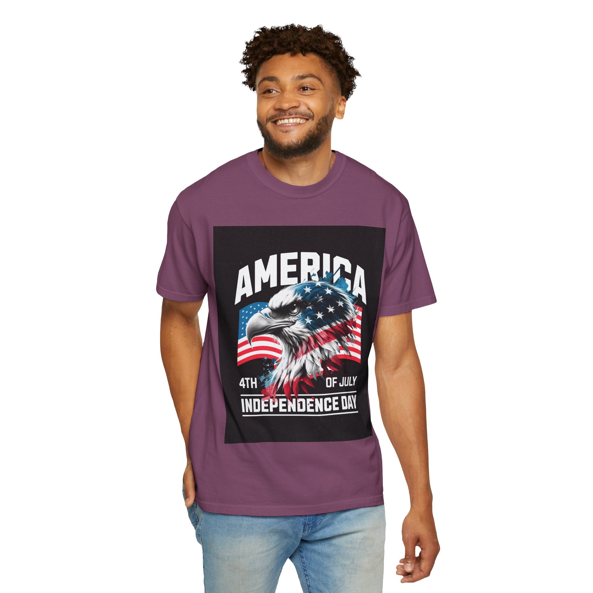 Independence Day T-shirt — 'America' Eagle Flag 4th of July Tee