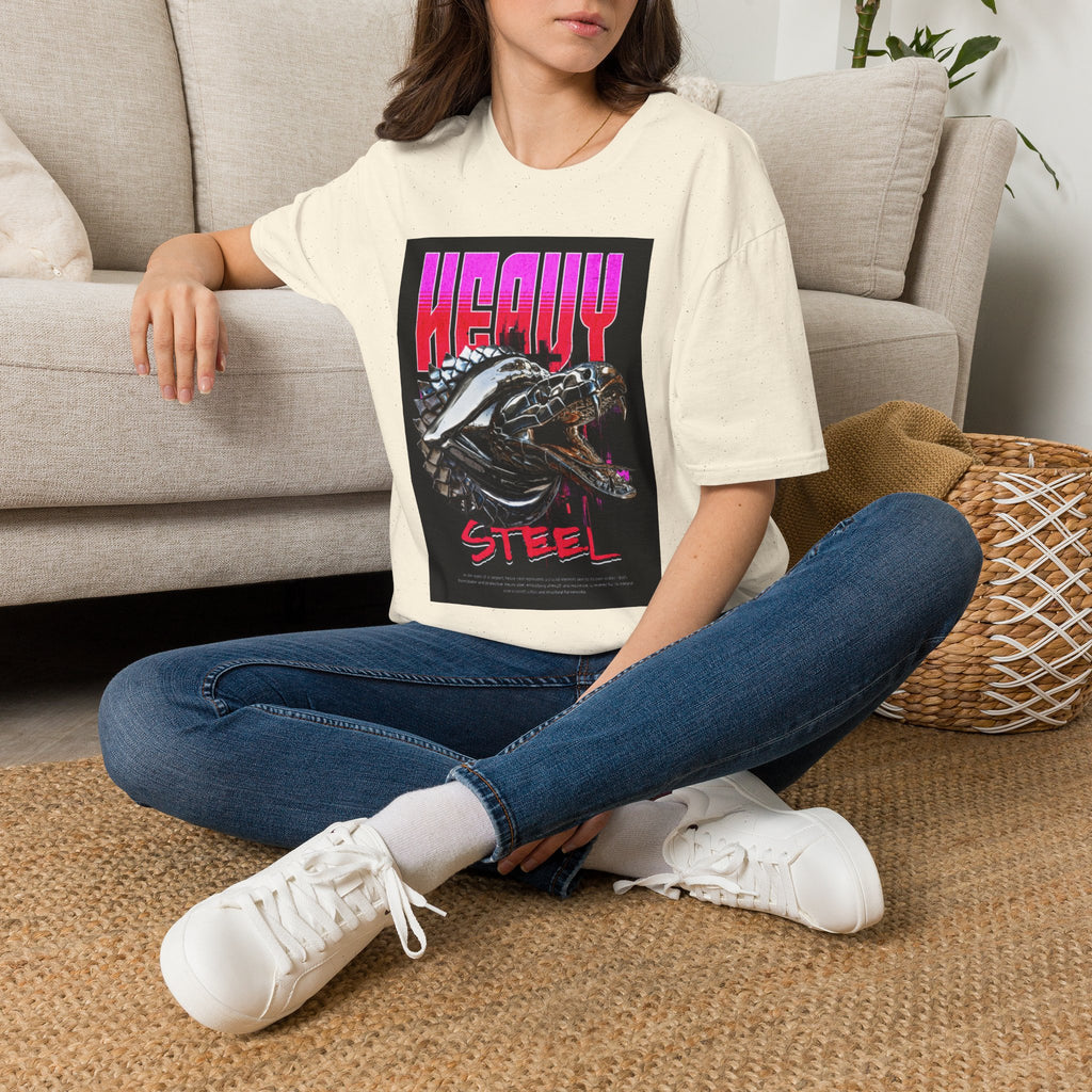 Heavy Steel T-Shirt — Retro Motorcycle Skull Graphic Tee