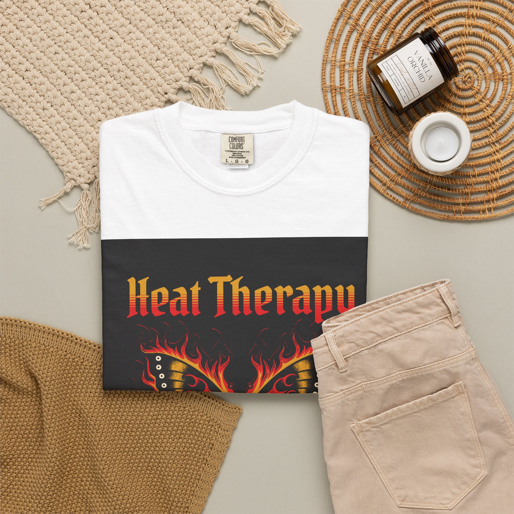 Heat Therapy Butterfly T-Shirt — Retro Floral Sunflower Design