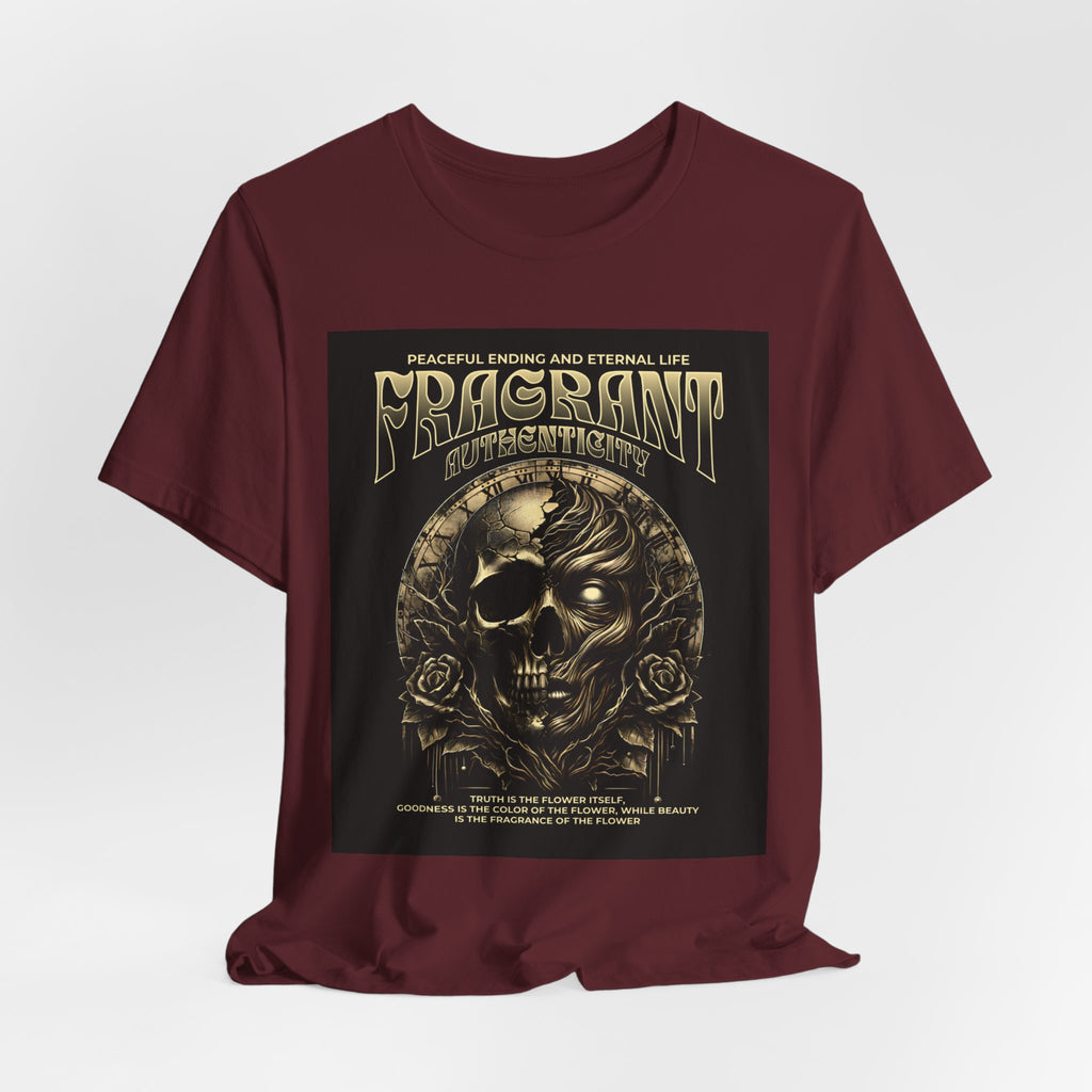 Skull & Roses Graphic Tee — "Fragrant" Vintage Gothic Band Shirt