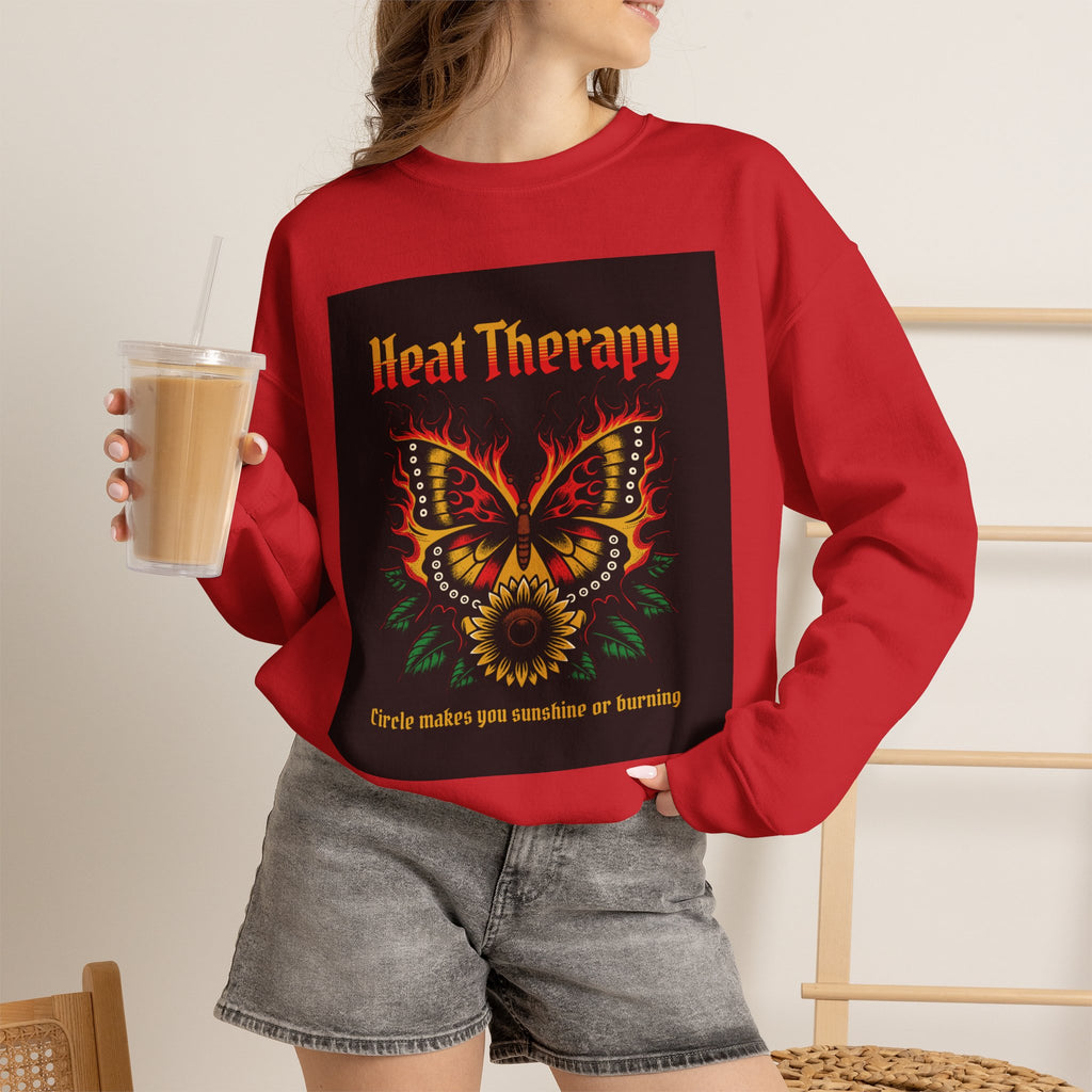 Heat Therapy Crewneck Sweatshirt — Butterfly Flame Graphic