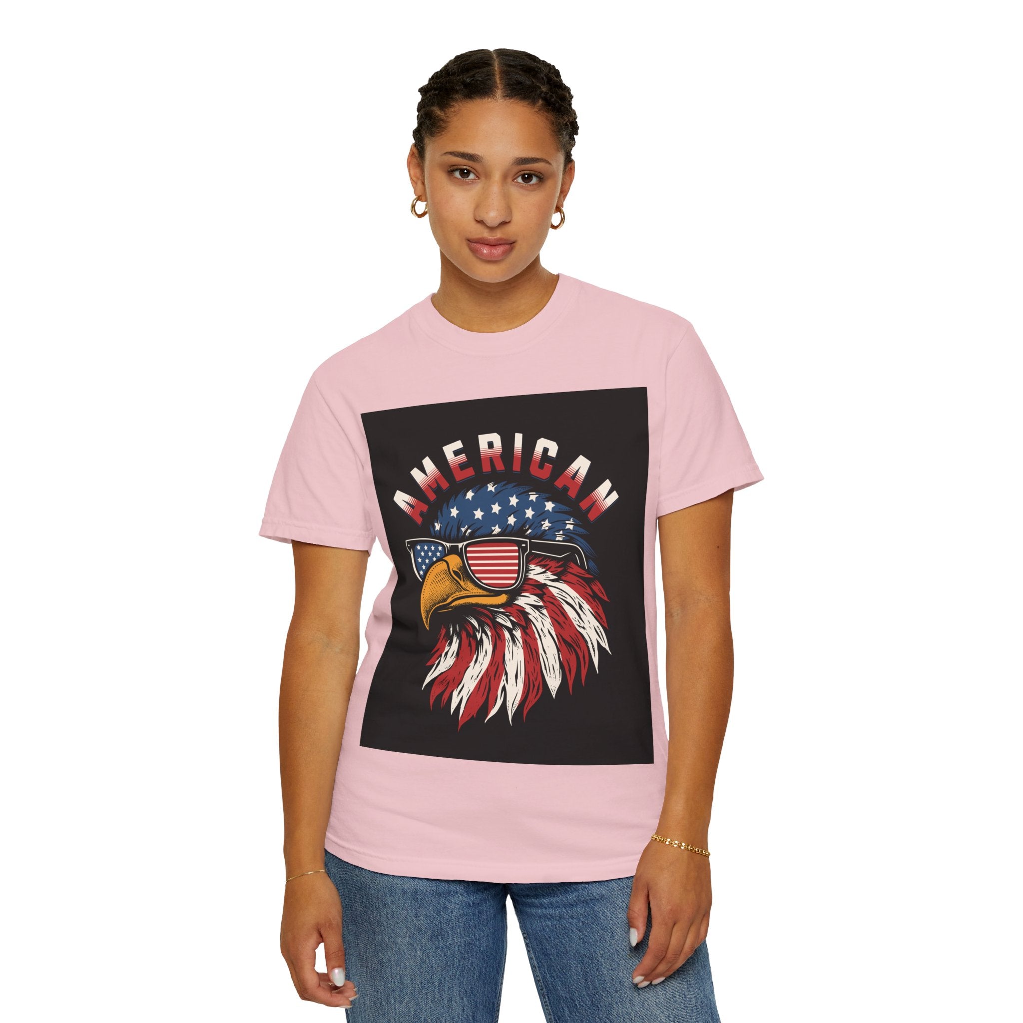 American Eagle Sunglasses T-Shirt — Patriotic USA Flag Graphic