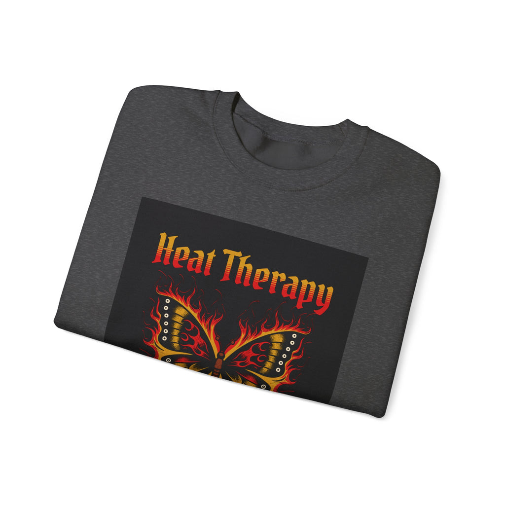 Heat Therapy Crewneck Sweatshirt — Butterfly Flame Graphic