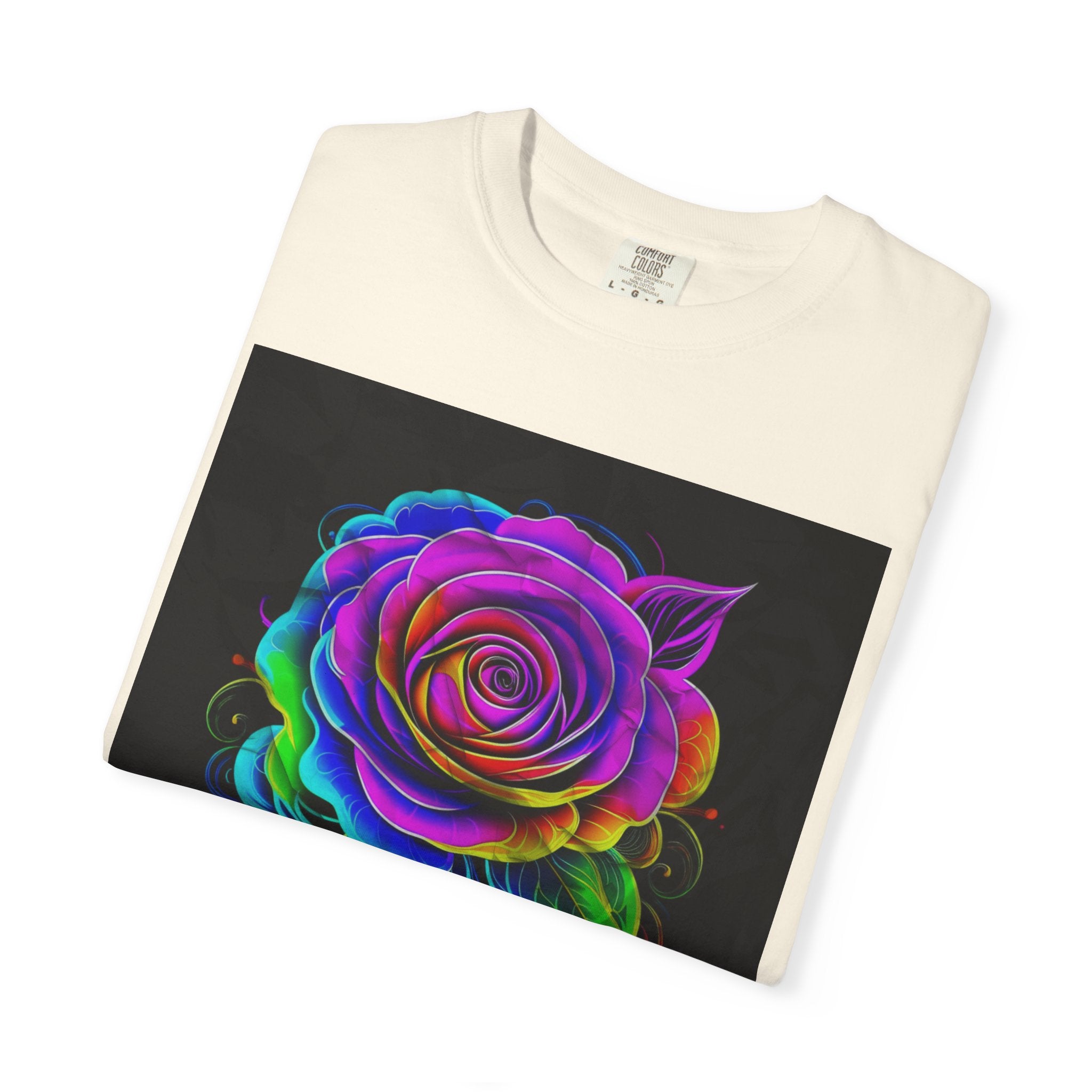 Fragrant Rainbow Rose T-Shirt — Vibrant Floral Graphic Tee