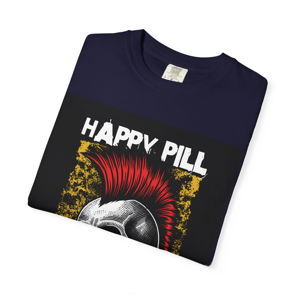 Happy Pill Punk Skull T-Shirt — 'Happy Pill Medication' Graphic Tee