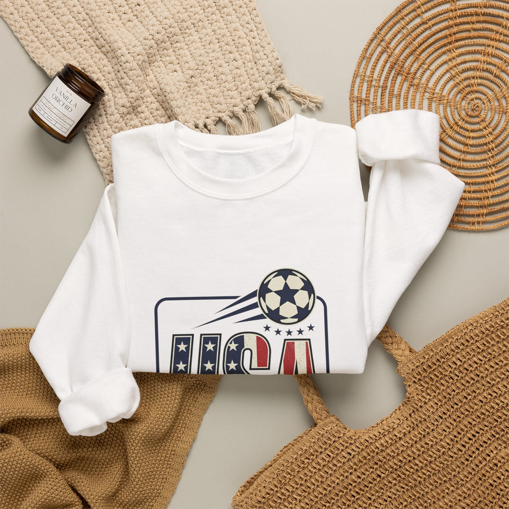 USA Soccer Crewneck Sweatshirt | American Flag Soccer Graphic