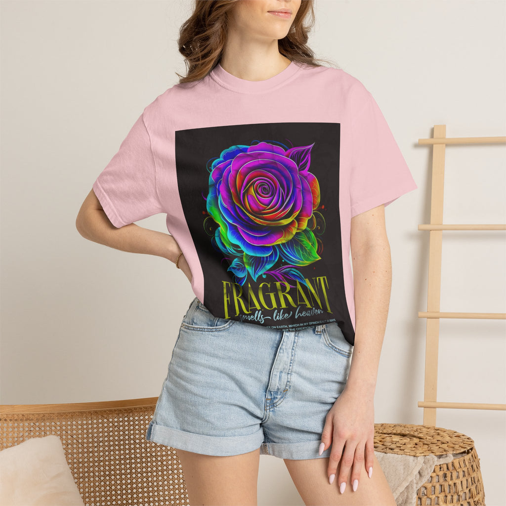 Fragrant Rainbow Rose T-Shirt — Vibrant Floral Graphic Tee