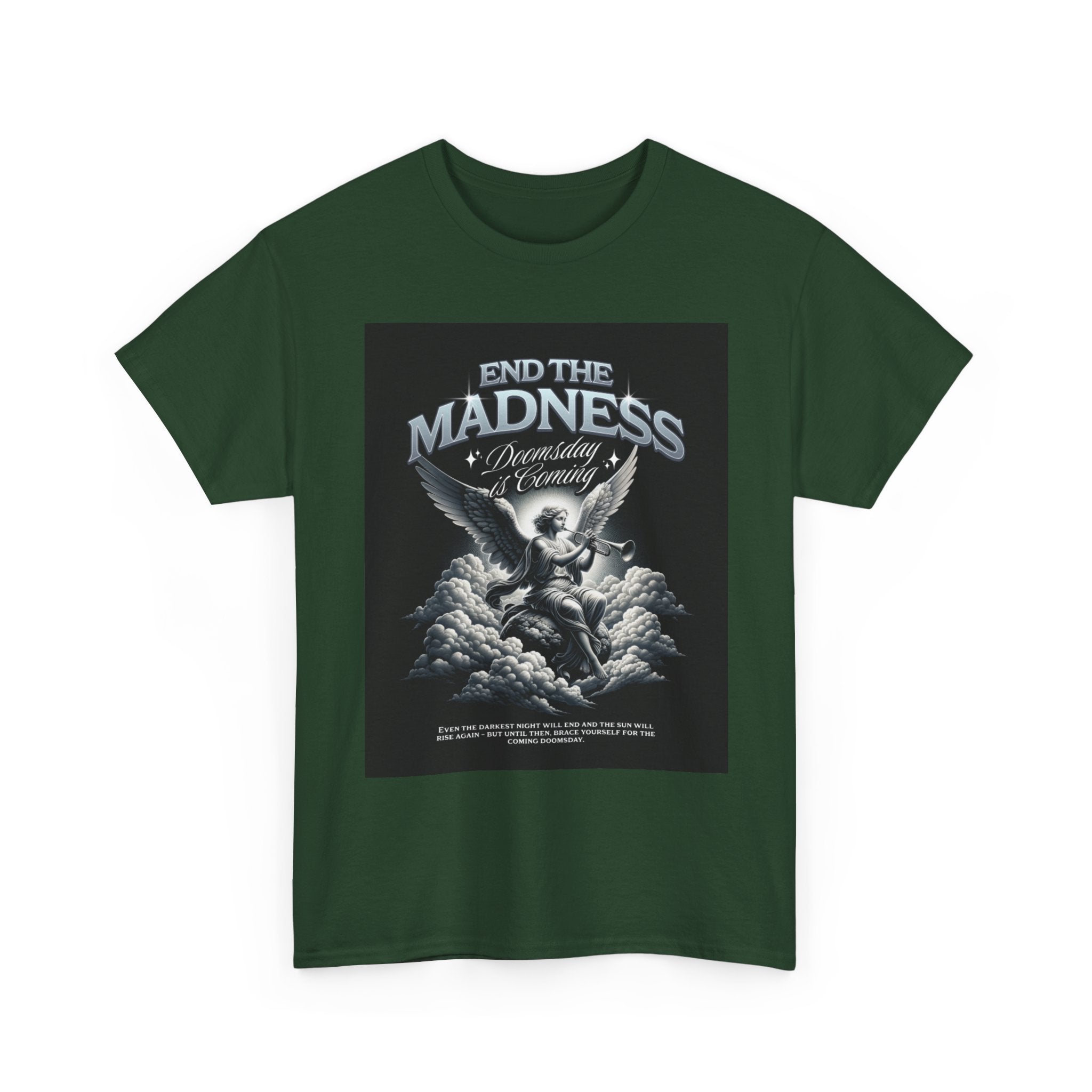 End the Madness Angel Graphic Tee — Vintage Gothic Band-Style T-Shirt