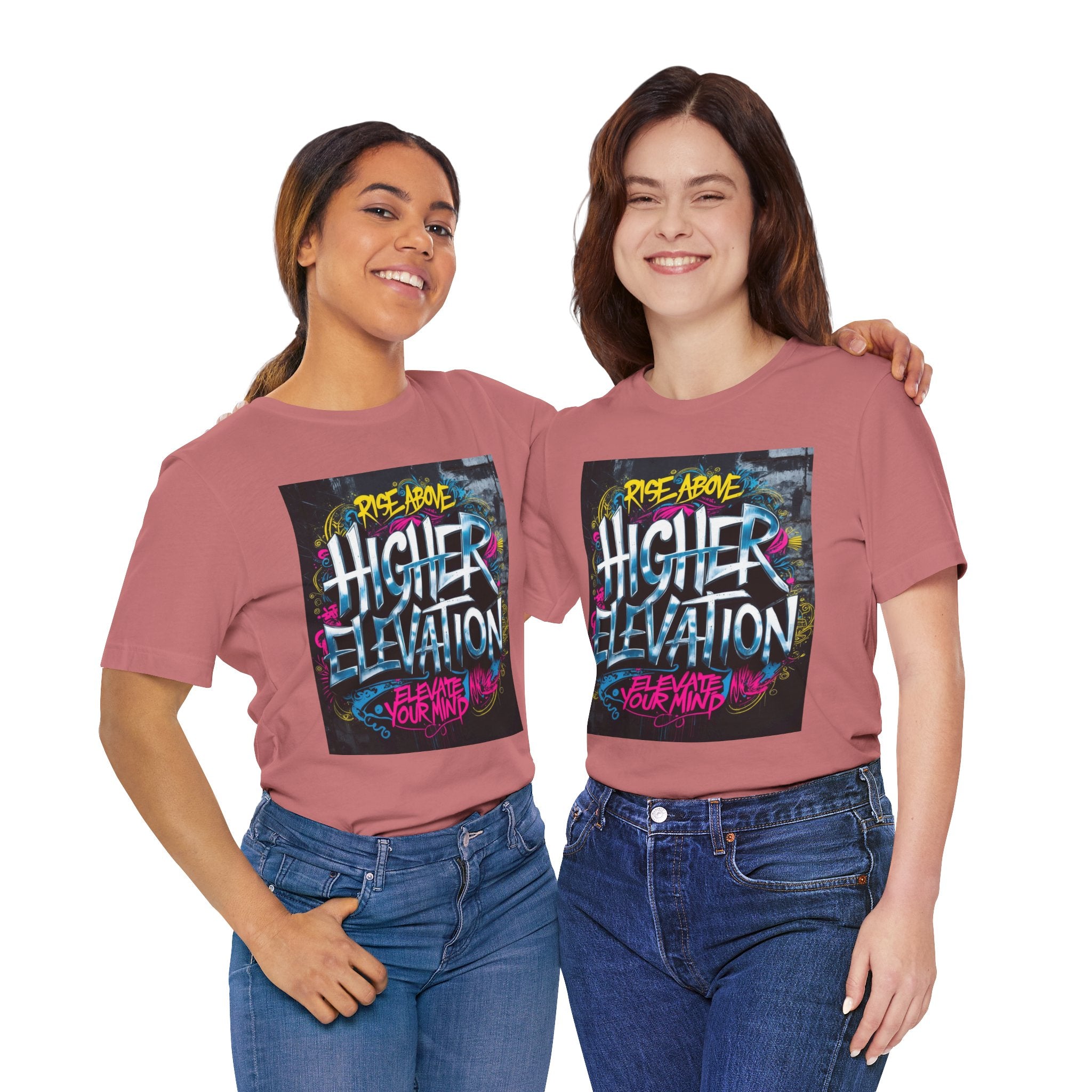 Higher Elevation Graffiti T-Shirt — "Rise Above, Elevate Your Mind"