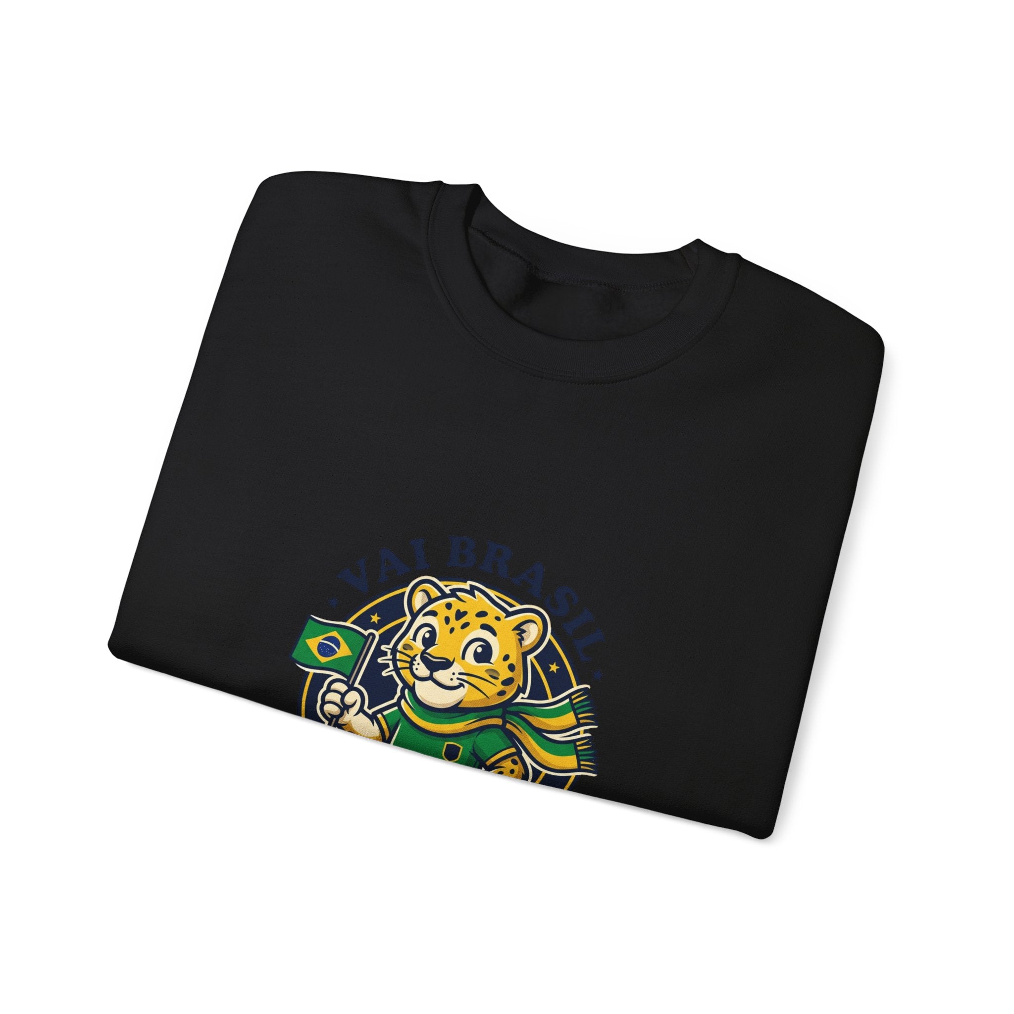 Vai Brasil Tiger Soccer Crewneck Sweatshirt | Brazil Flag, National Pride