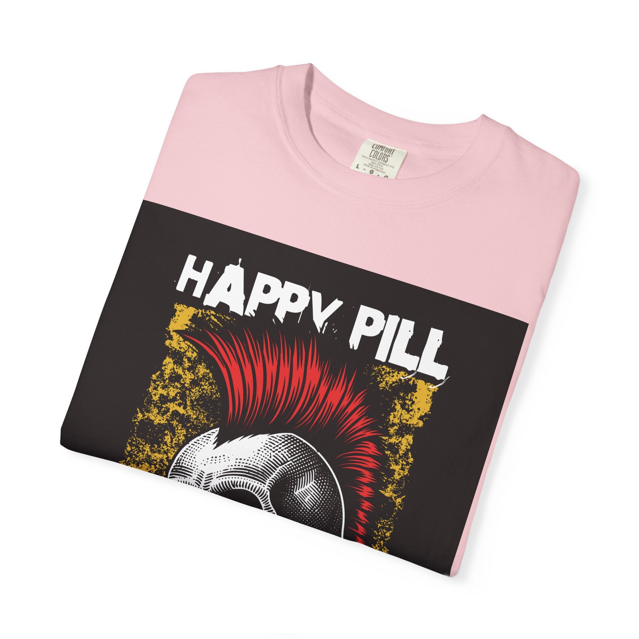 Happy Pill Punk Skull T-Shirt — 'Happy Pill Medication' Graphic Tee
