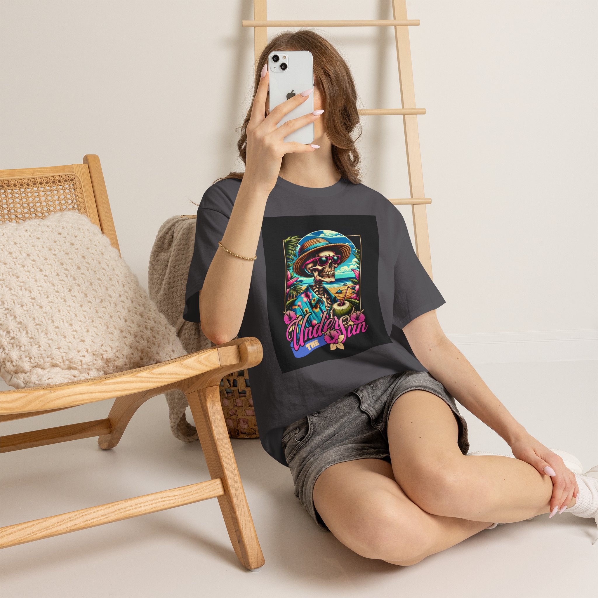 Skull Beach Tee — "Under the Sun" Retro Surf Graphic T-Shirt