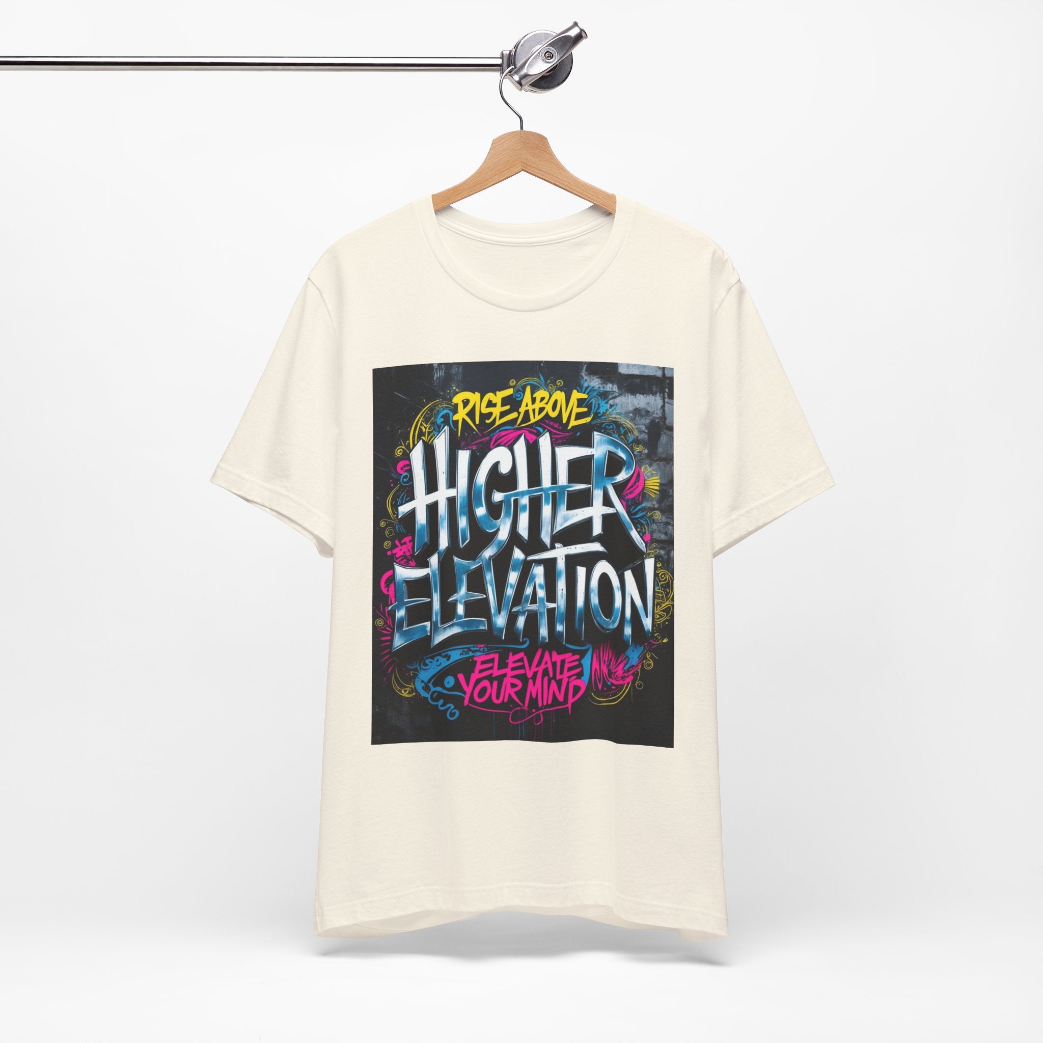Higher Elevation Graffiti T-Shirt — "Rise Above, Elevate Your Mind"