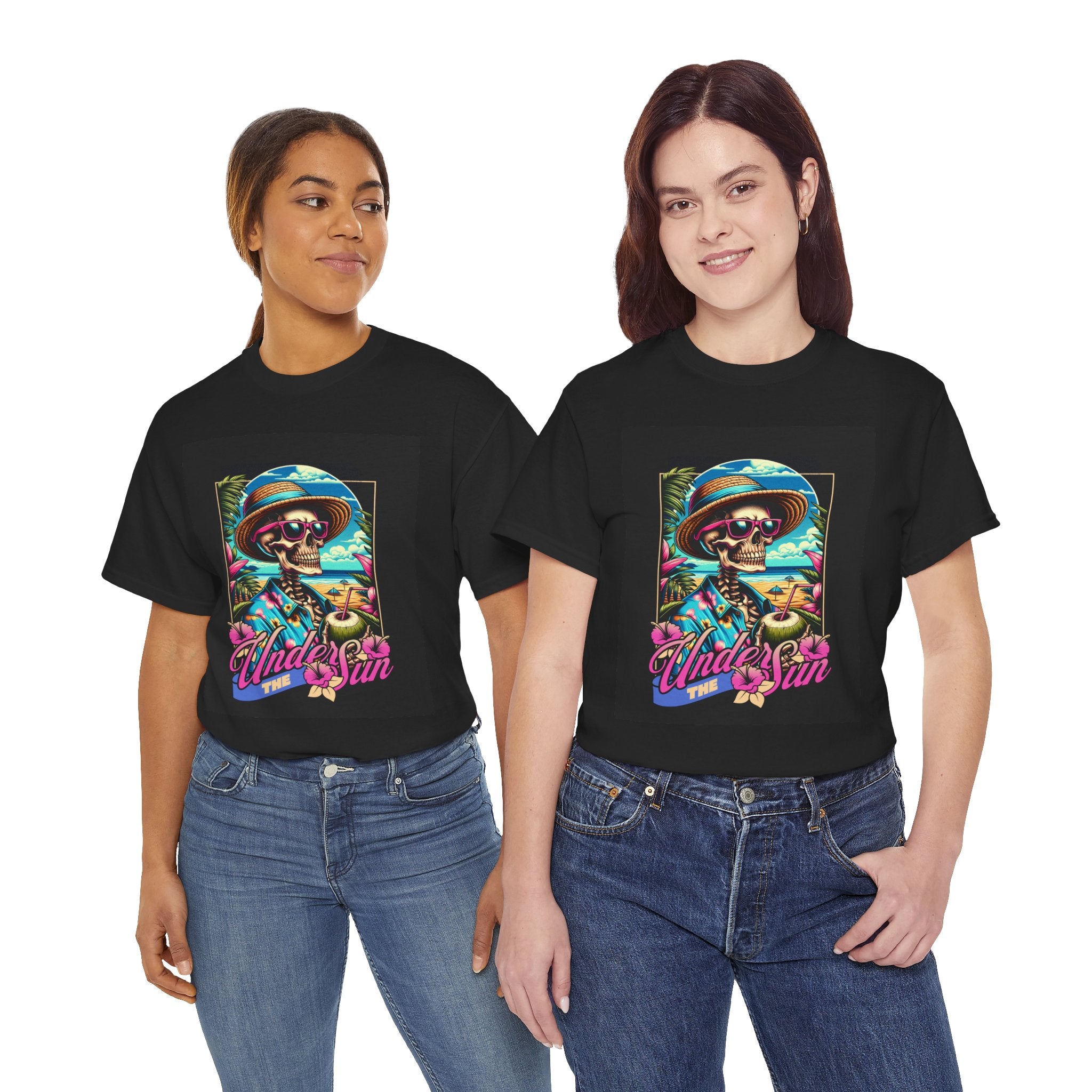 Skull Beach Tee — "Under the Sun" Retro Surf Graphic T-Shirt