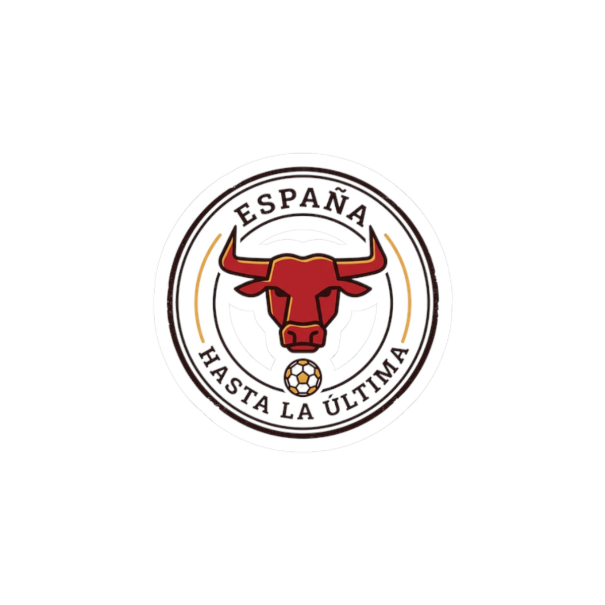 España Bull Crest Kiss-Cut Stickers | Spain Soccer Pride, Red & Gold