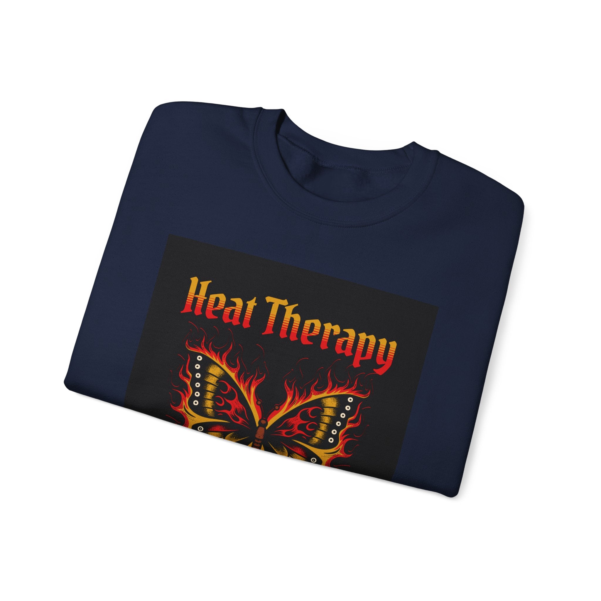 Heat Therapy Crewneck Sweatshirt — Butterfly Flame Graphic
