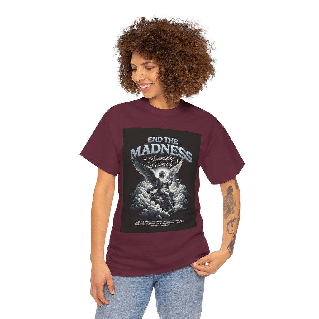 End the Madness Angel Graphic Tee — Vintage Gothic Band-Style T-Shirt