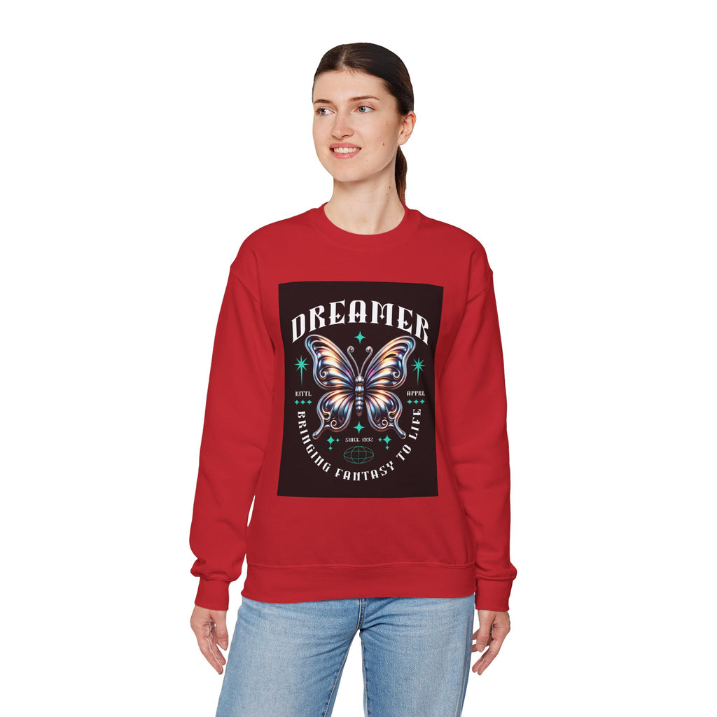 Dreamer Butterfly Crewneck Sweatshirt — Inspiring 'Dreamer' Graphic Pullover