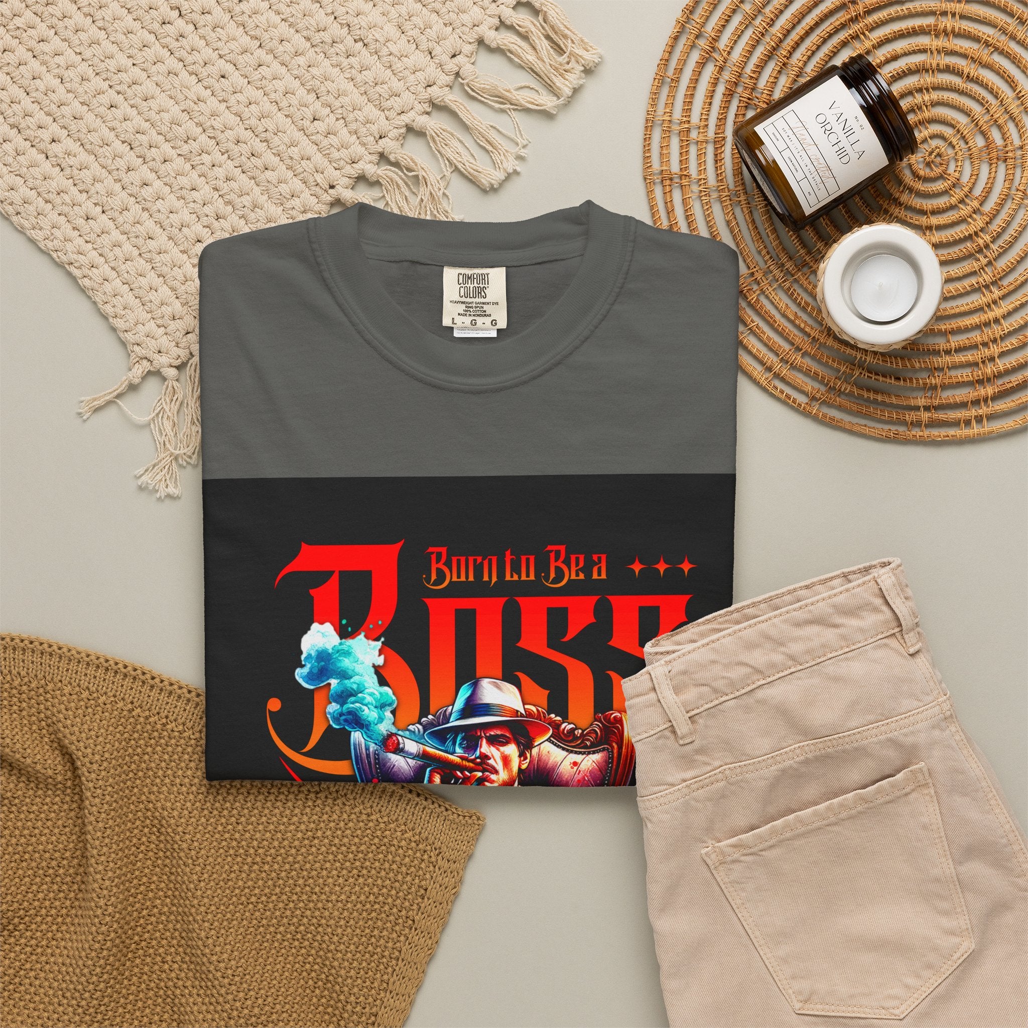 Boss Vintage Graphic T-Shirt — "Born to Be a Boss" Retro Mafia Design