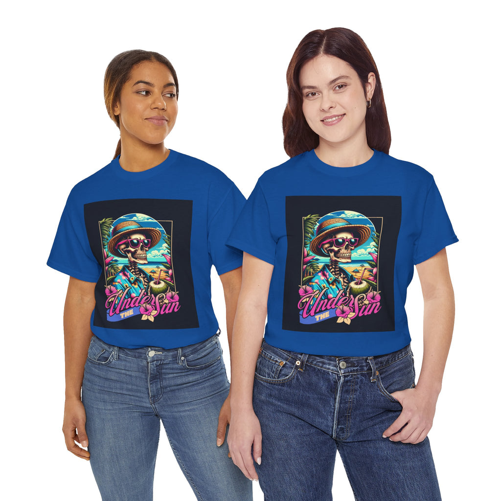 Skull Beach Tee — "Under the Sun" Retro Surf Graphic T-Shirt