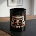 Grindhouse Coffee Co. Black Mug – Skull & Crossbones Coffee Cup (11oz/15oz)