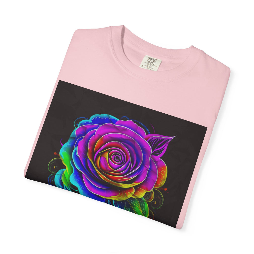Fragrant Rainbow Rose T-Shirt — Vibrant Floral Graphic Tee