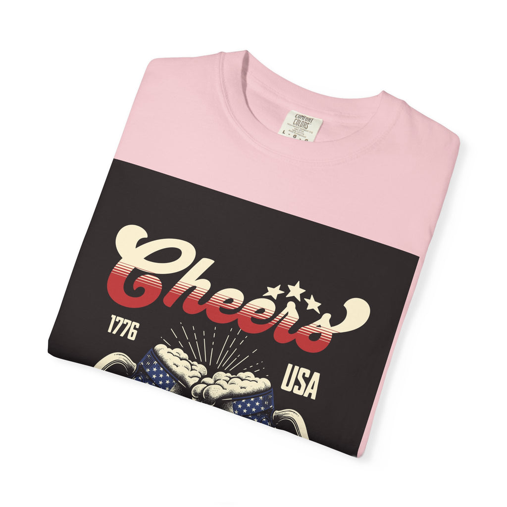 Cheers USA T-Shirt — Patriotic Beer Mugs Graphic Tee (1776)