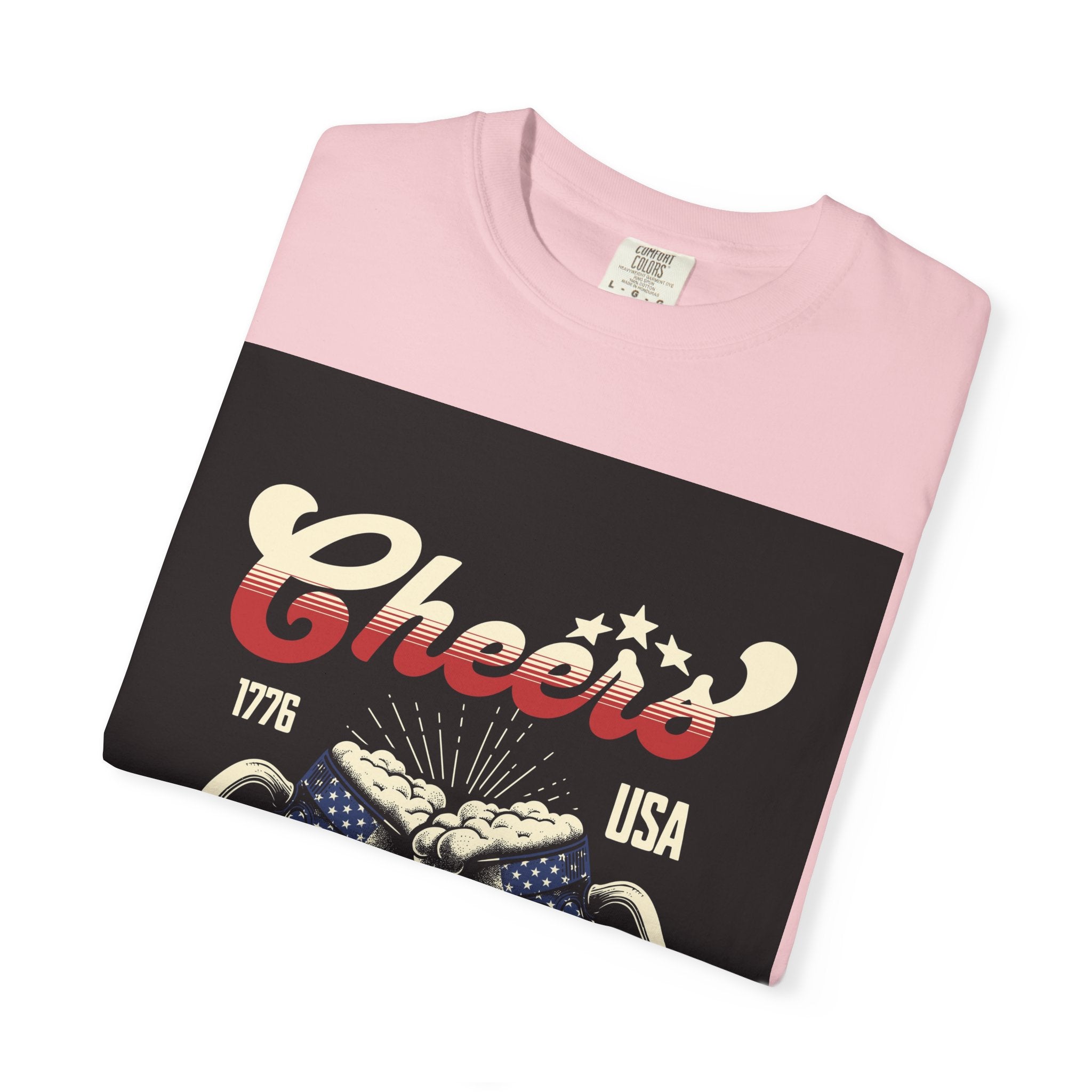 Cheers USA T-Shirt — Patriotic Beer Mugs Graphic Tee (1776)