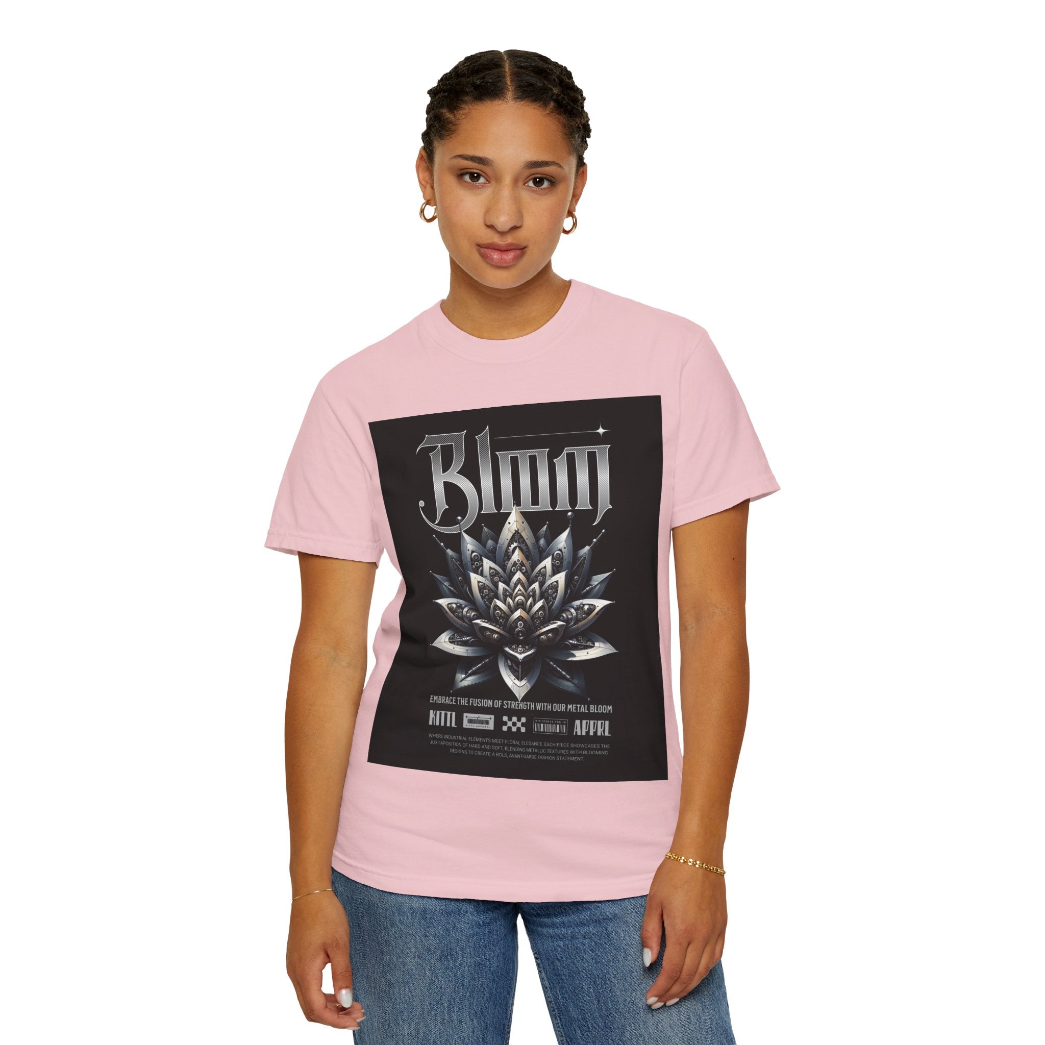 Metal Lotus Graphic T-Shirt — "Bloom" Gothic Band Poster Tee