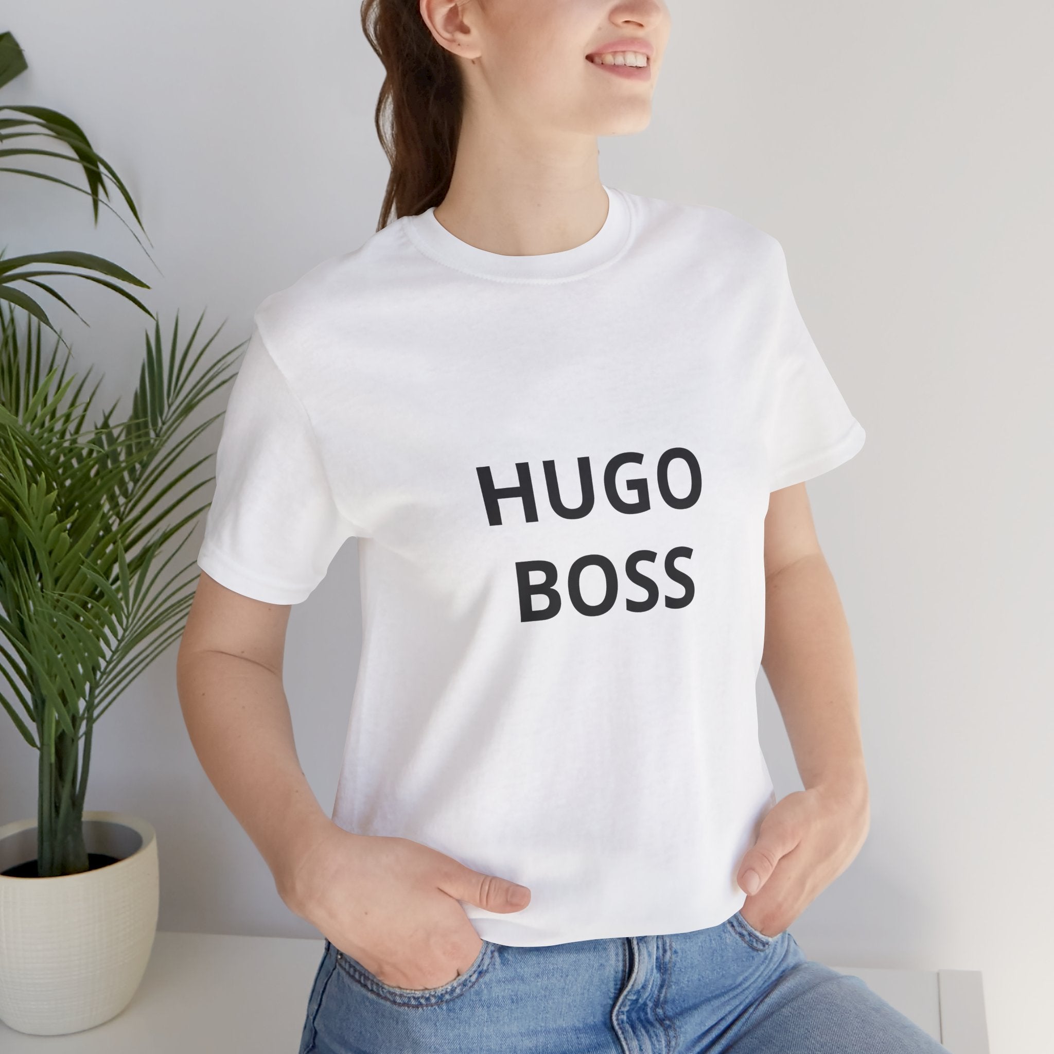 Graphic Tee — "HUGO BOSS" Minimalist Text T-Shirt