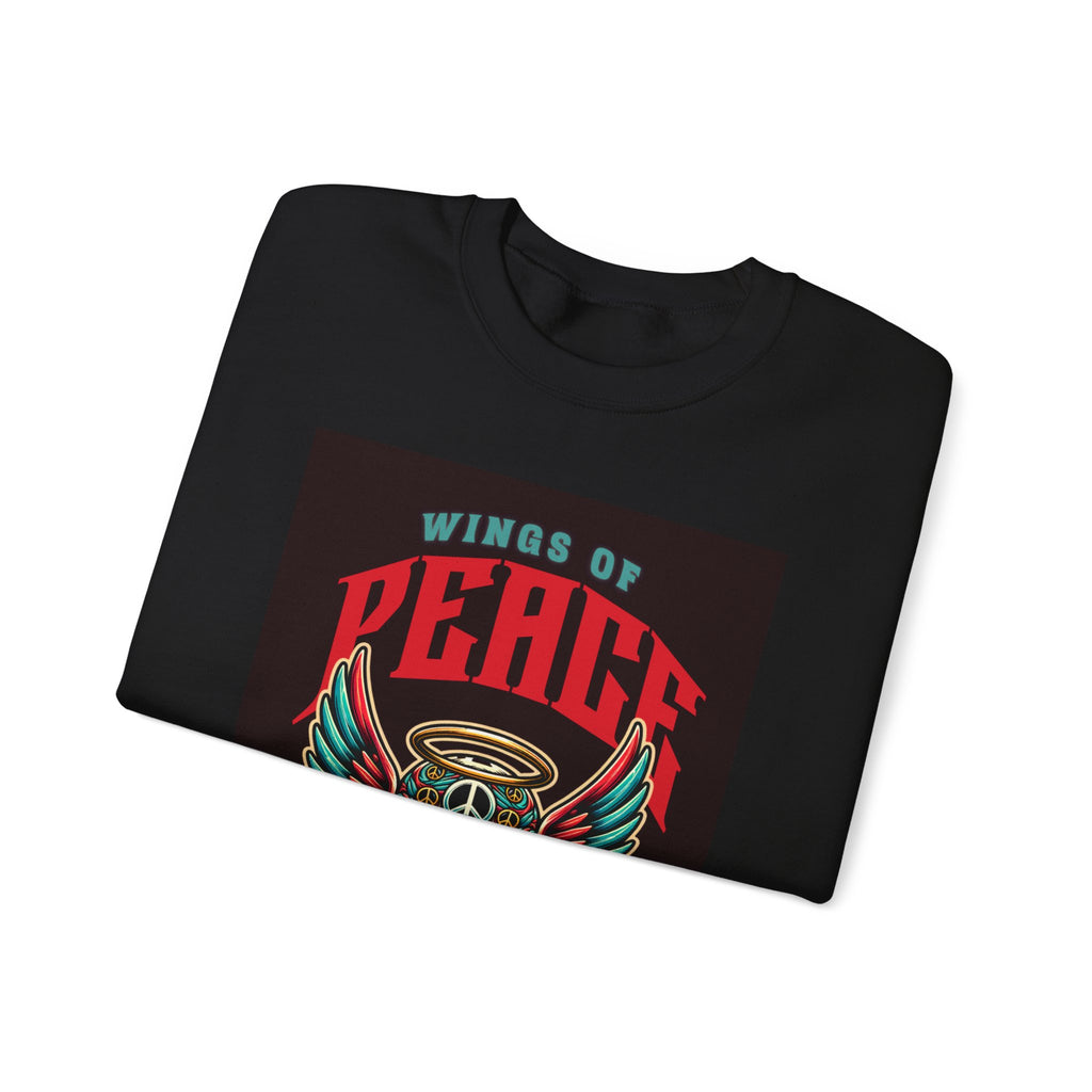 Wings of Peace Skull Crewneck Sweatshirt — Soar Above With Love Graphic
