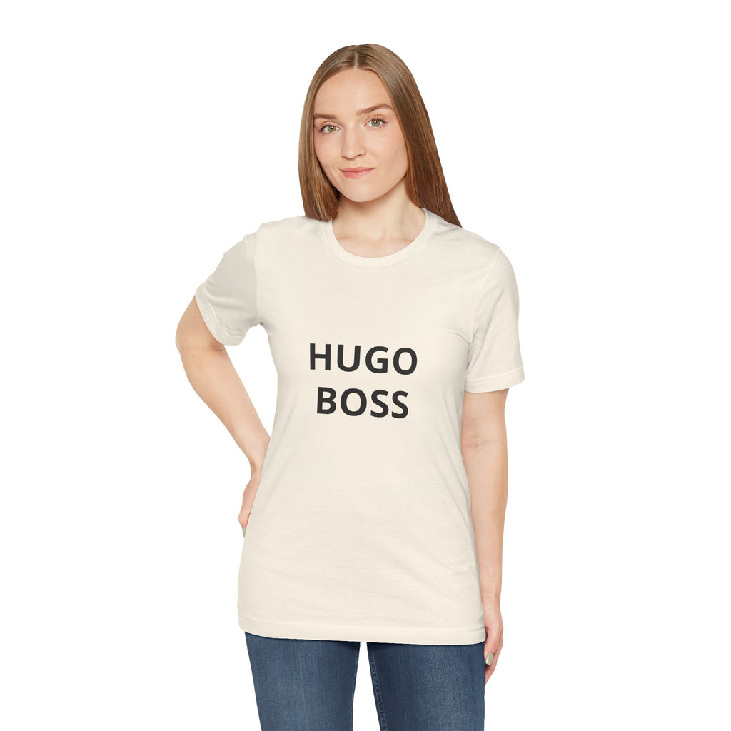 Graphic Tee — "HUGO BOSS" Minimalist Text T-Shirt