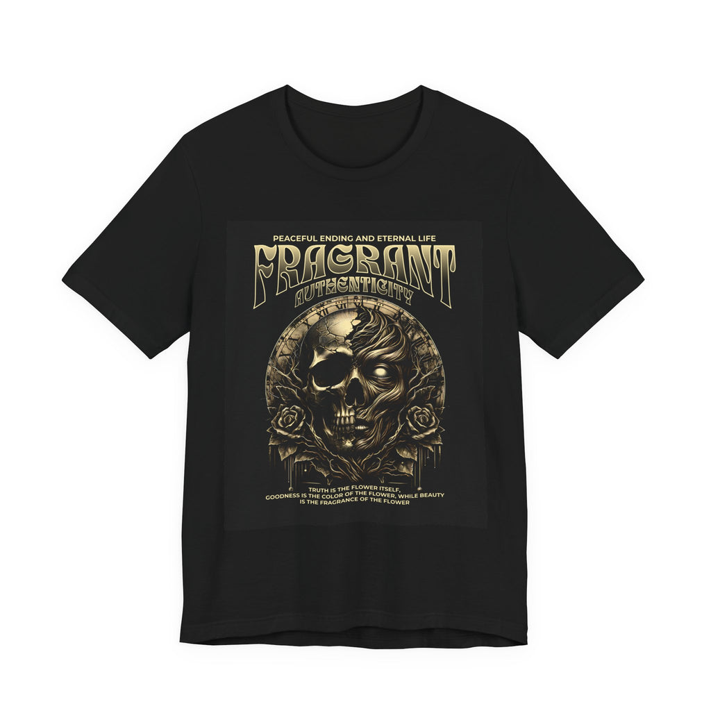 Skull & Roses Graphic Tee — "Fragrant" Vintage Gothic Band Shirt