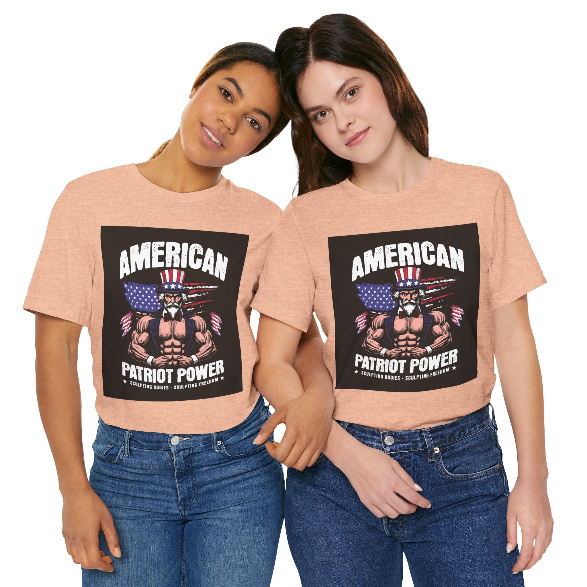Patriot Power T-Shirt — American Flag Uncle Sam Muscle Graphic Tee