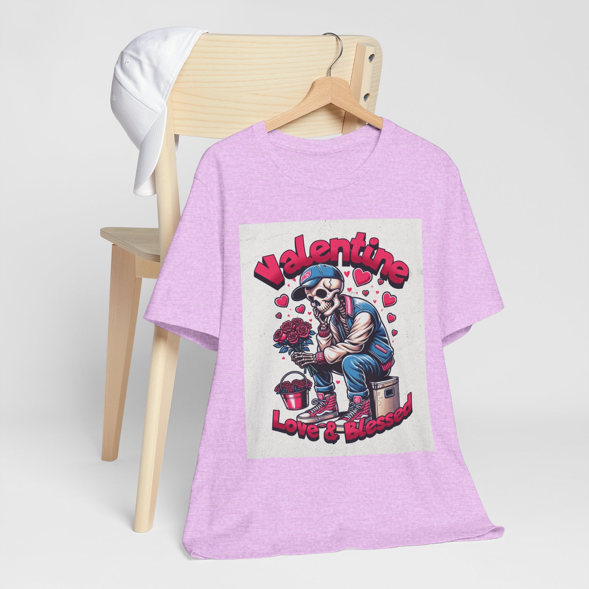 Valentine Skull T-Shirt – "Love & Blessed" Gothic Valentine Tee