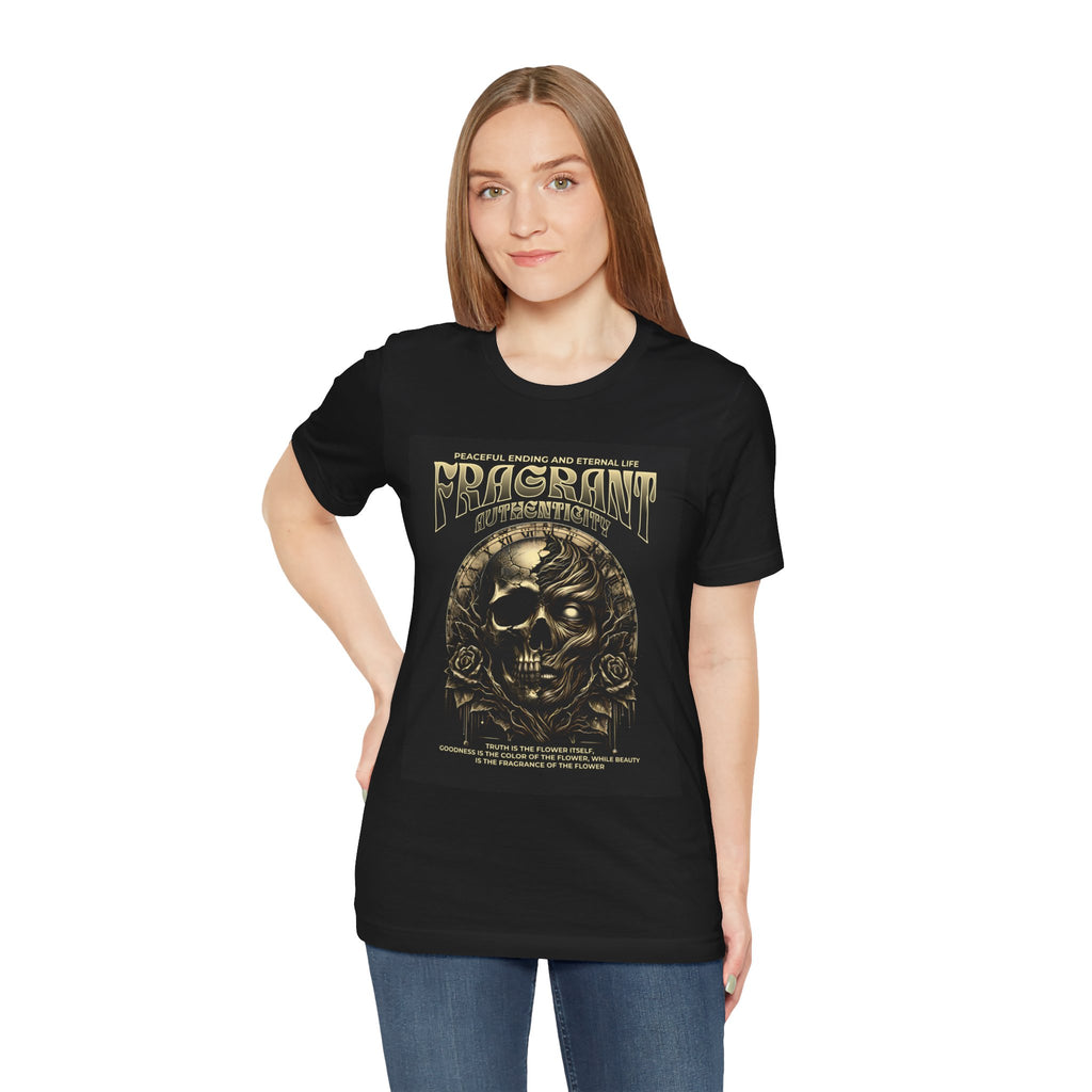 Skull & Roses Graphic Tee — "Fragrant" Vintage Gothic Band Shirt