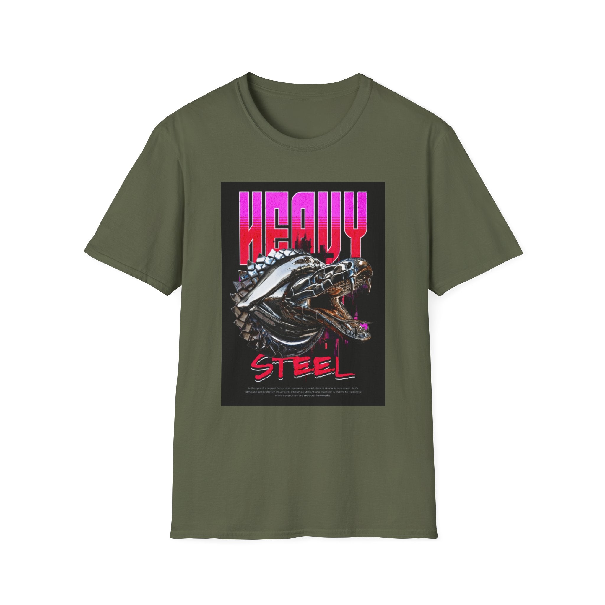 Heavy Steel T-Shirt — Retro Motorcycle Skull Graphic Tee