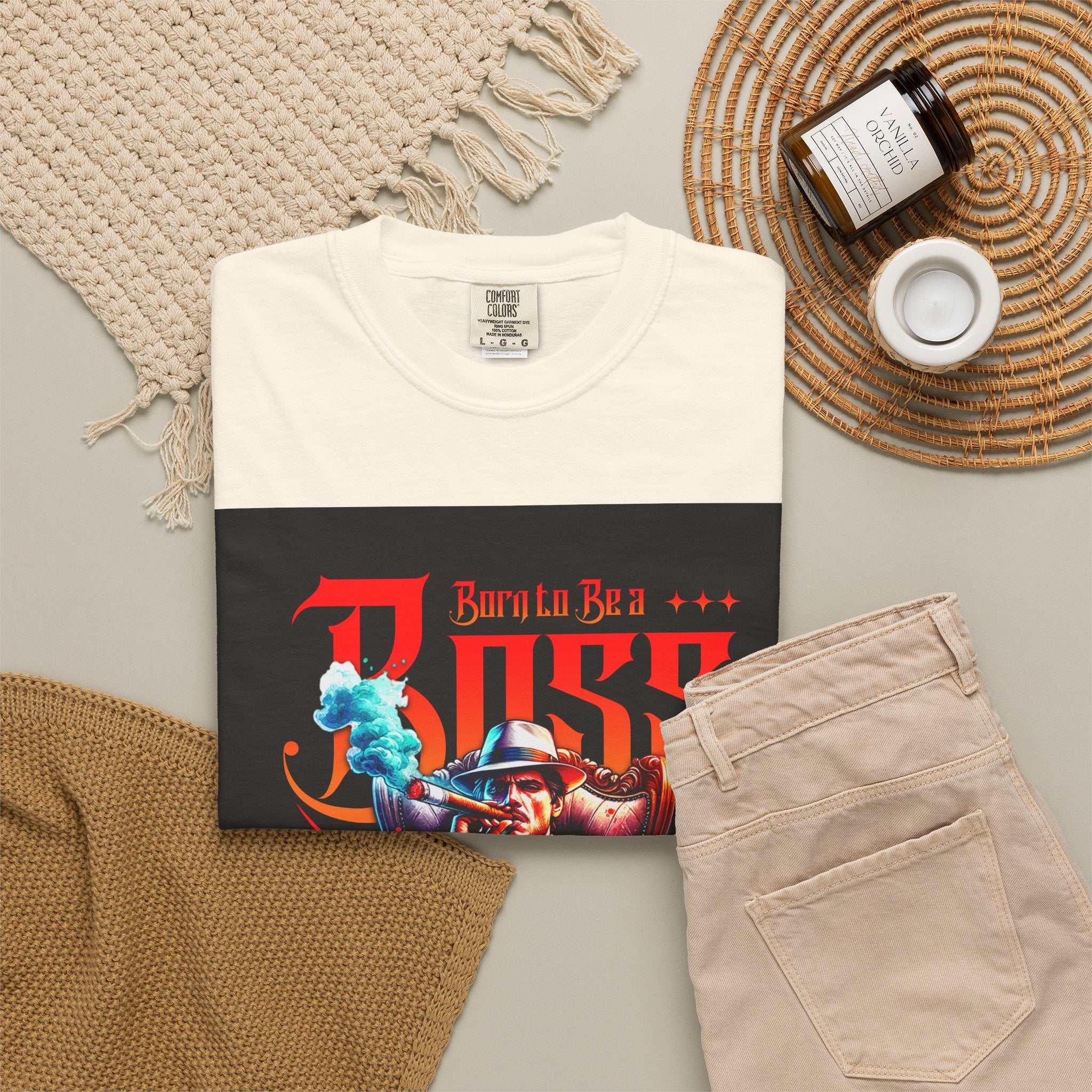 Boss Vintage Graphic T-Shirt — "Born to Be a Boss" Retro Mafia Design