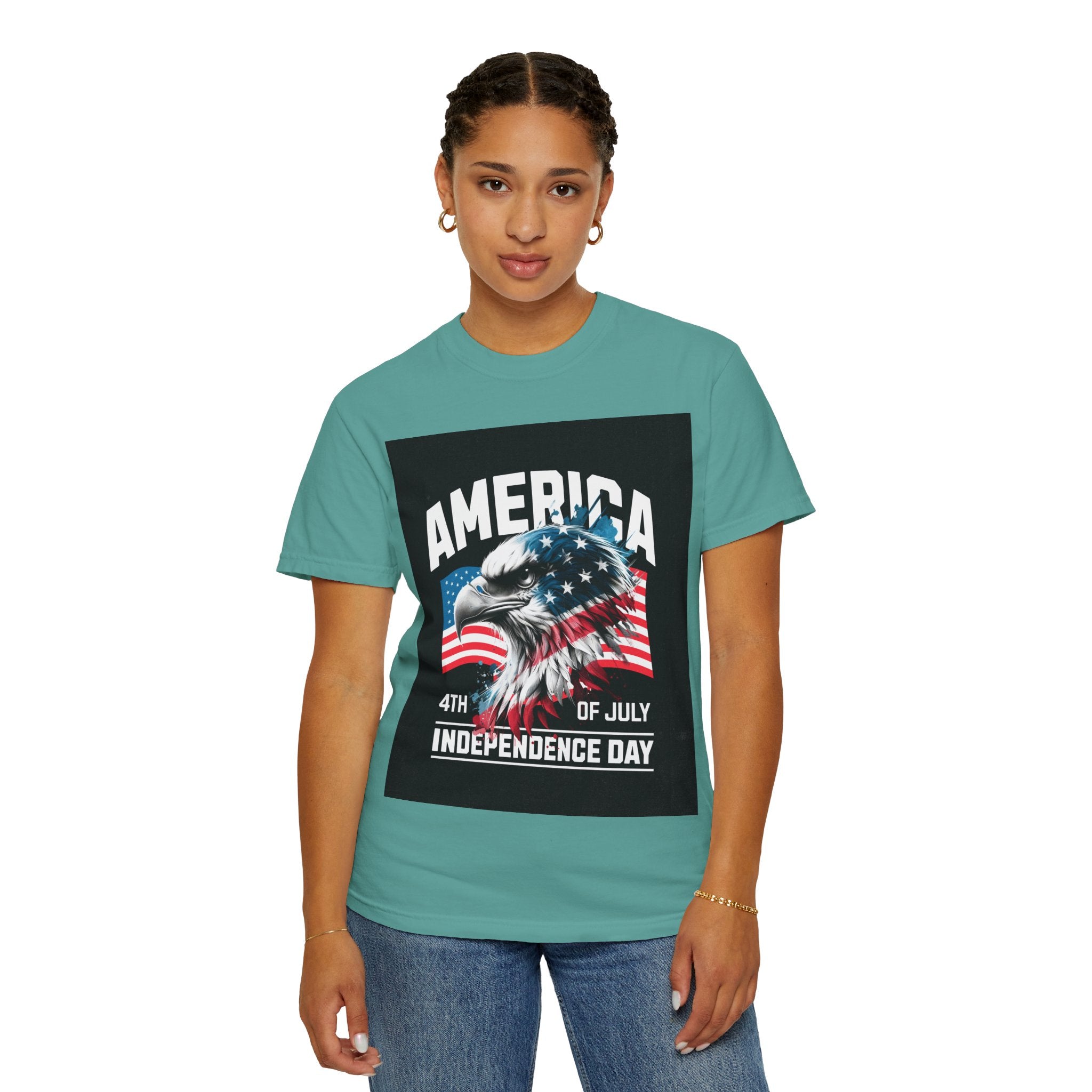 Independence Day T-shirt — 'America' Eagle Flag 4th of July Tee