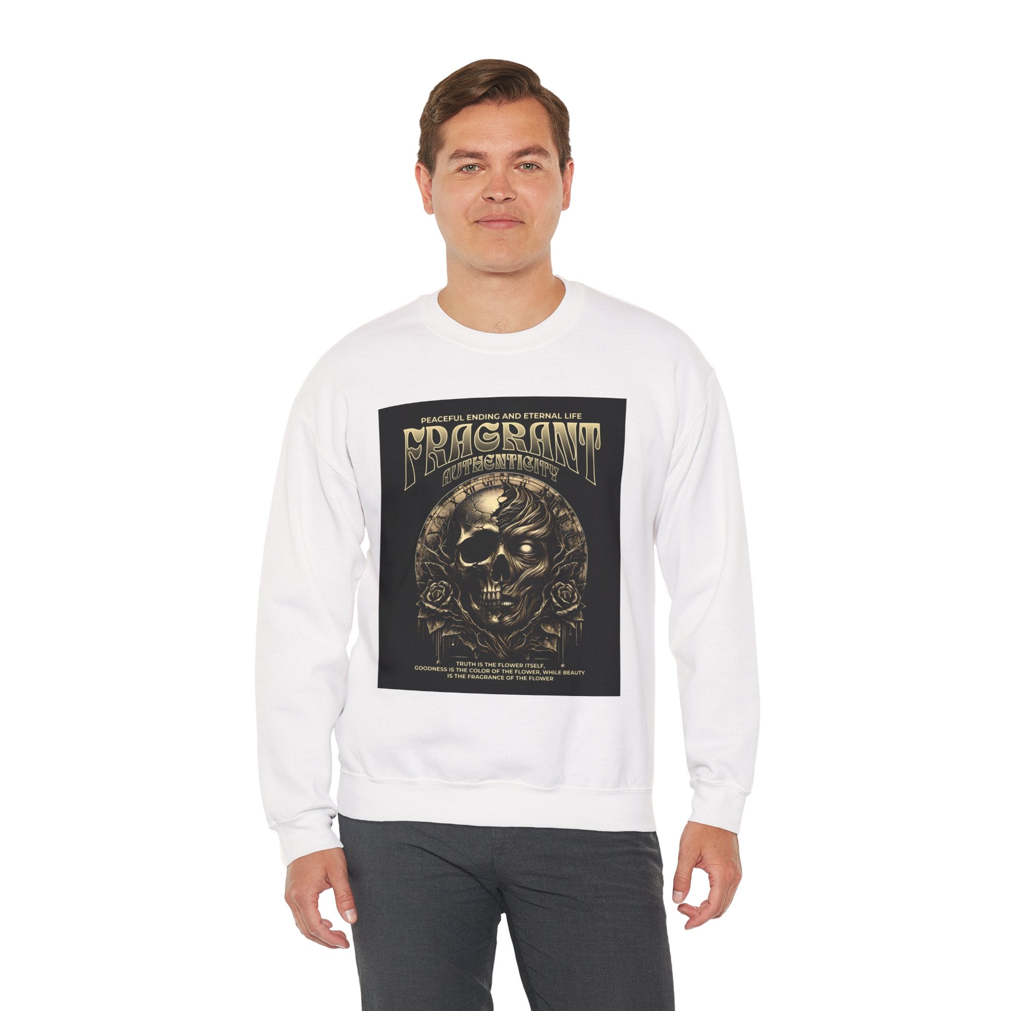 Skull & Roses Crewneck Sweatshirt — “Decrepit” Gothic Graphic