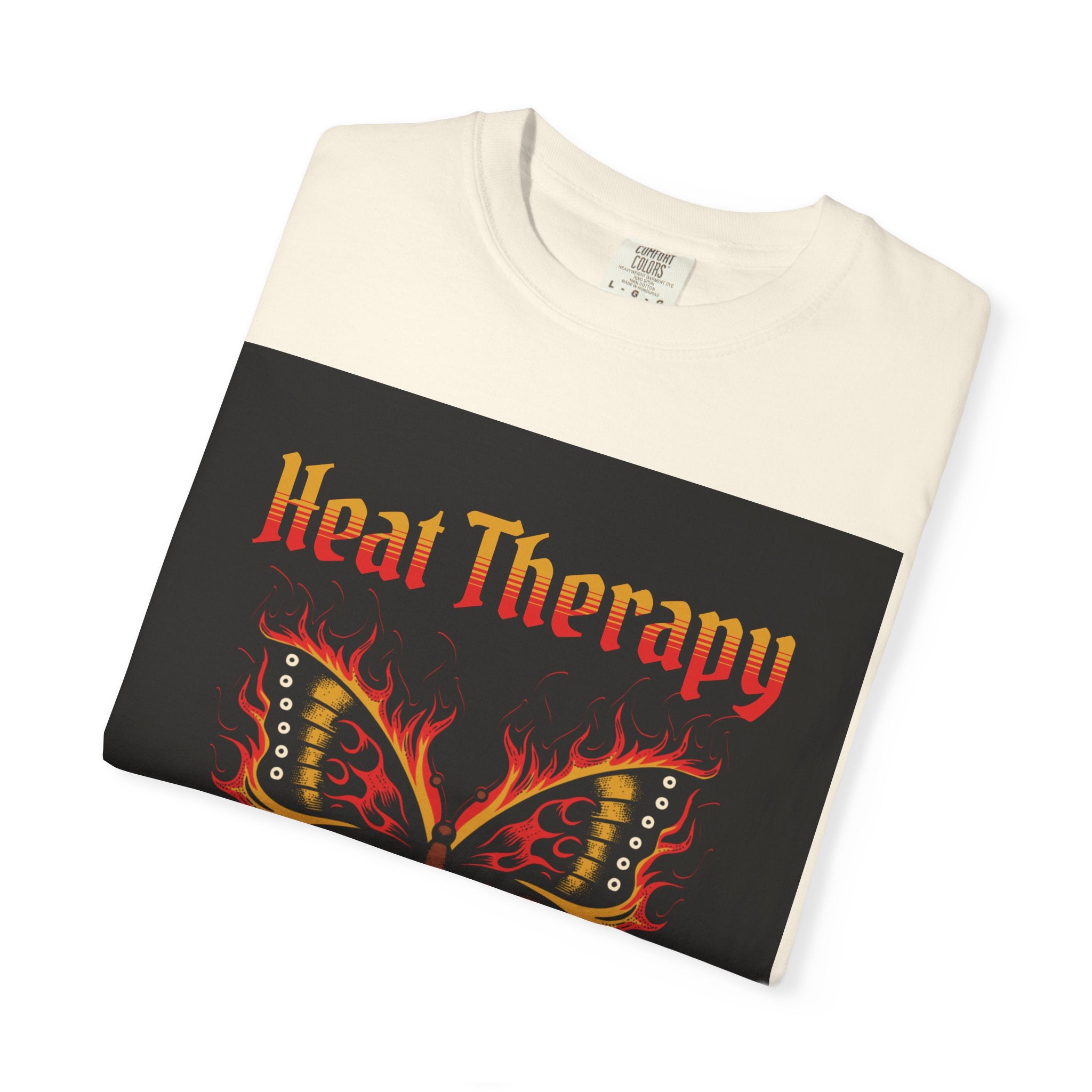 Heat Therapy Butterfly T-Shirt — Retro Floral Sunflower Design