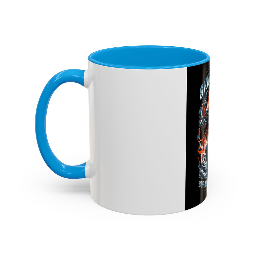 Skull Rider Motorcycle Mug – "Born of Nightmares" Biker Coffee Cup (11oz/15oz)